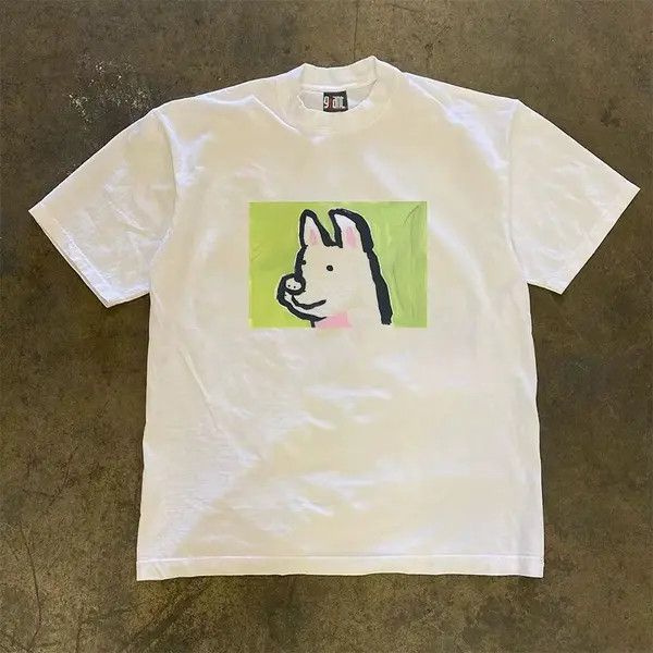 Japanese Brand VIBE White street fashion retro puppy print t-shirt Size US M / EU 48-50 / 2 - 3 Thumbnail
