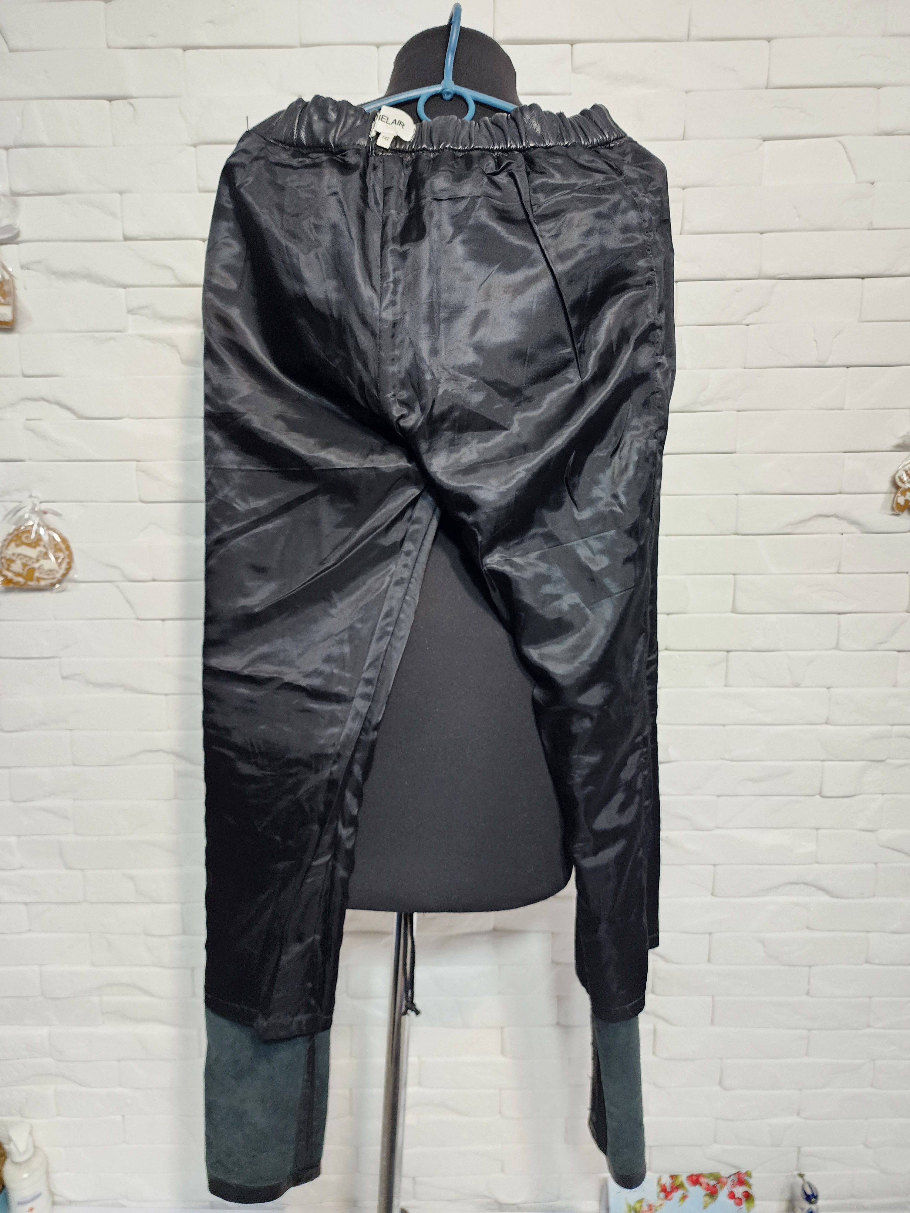 Genuine Leather Black Leather Pants: Women's Denim Style Leather Trousers Size 31" - 10 Thumbnail
