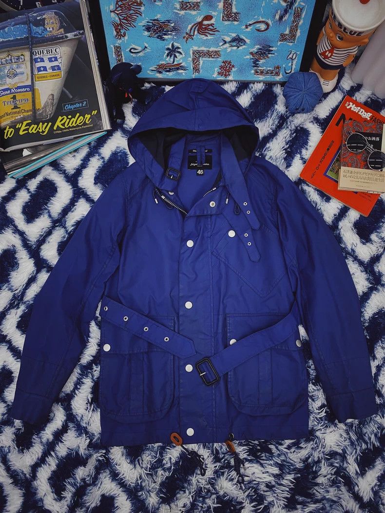 Nigel Cabourn Nigel Cabourn Navy Rain Motorcycle Jacket Size US M / EU 48-50 / 2 - 1 Thumbnail