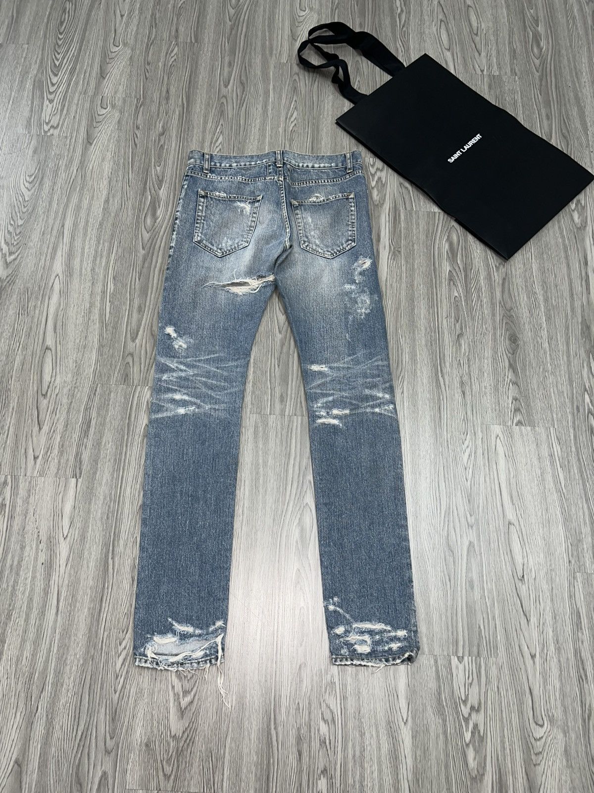 Hedi Slimane Saint Laurent Big Crash Denim Jeans Fw13 Size US 30 / EU 46 - 3 Thumbnail