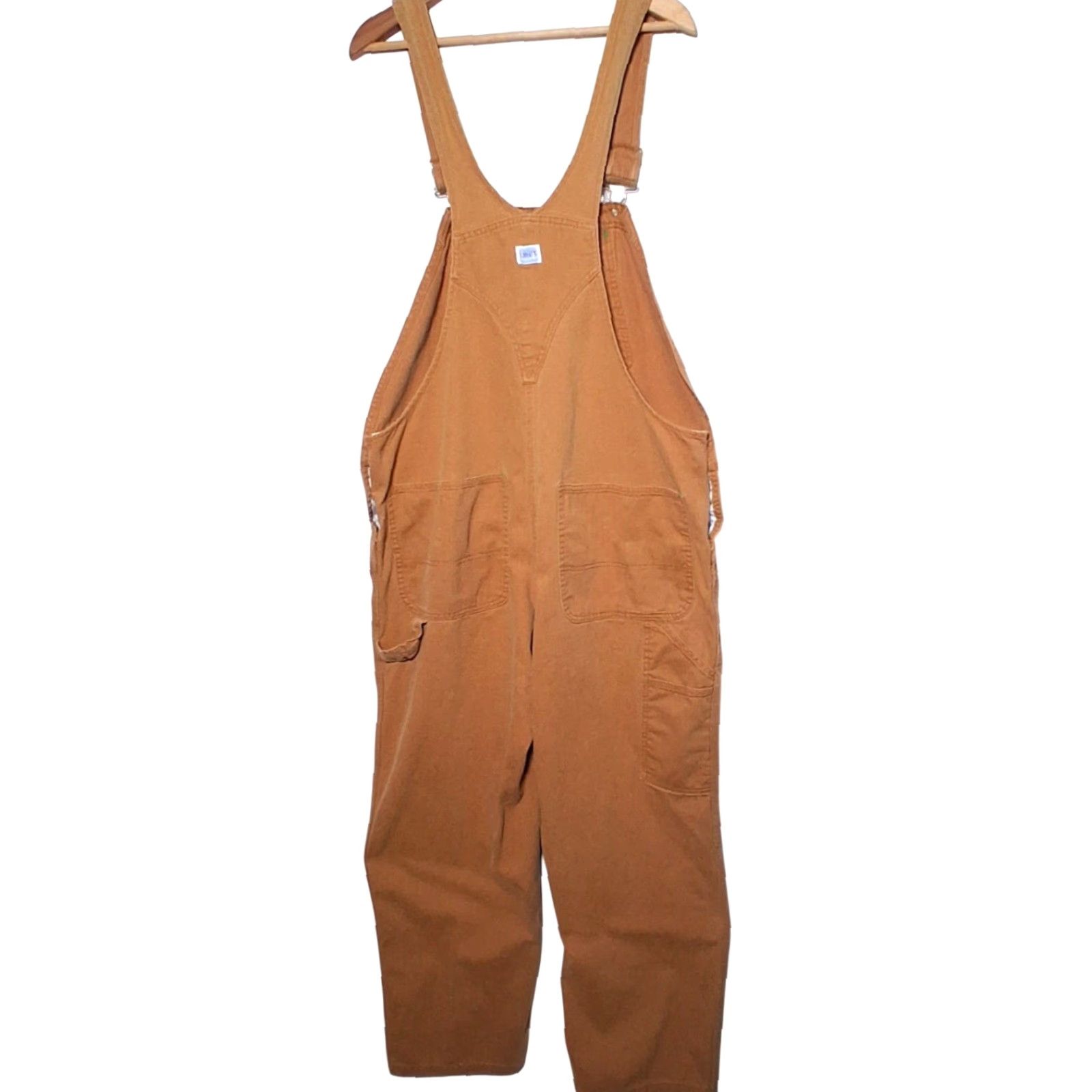 Vintage Liberty Overalls Men 42x28 Brown Canvas Carpenter Work Pants Workwear Bibs Bottoms Size US 42 / EU 58 - 2 Thumbnail
