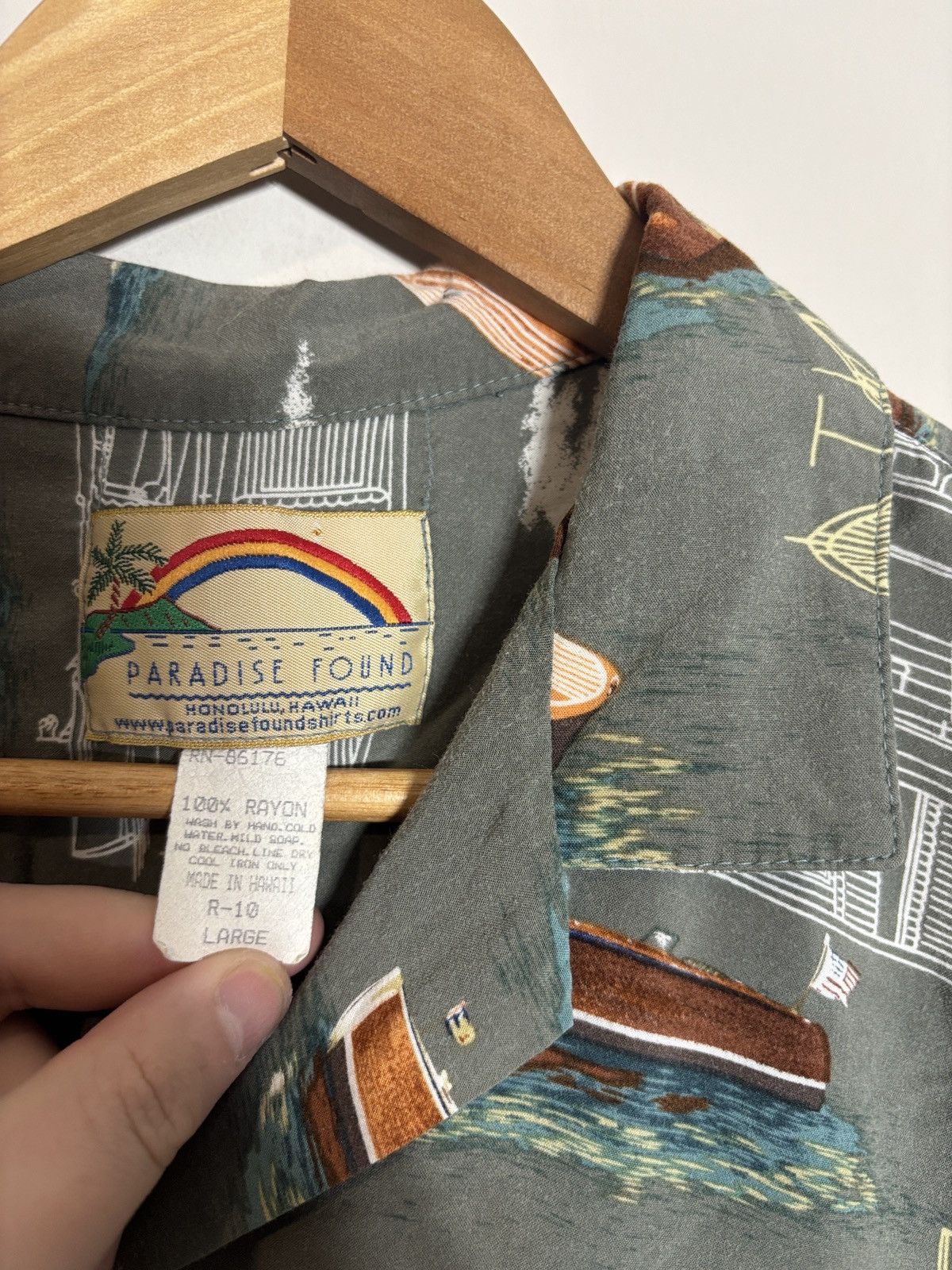 Paradise Found VTG Paradise Found Hawaiian Shirt Nautical Boats Rayon Large Size US L / EU 52-54 / 3 - 2 Thumbnail