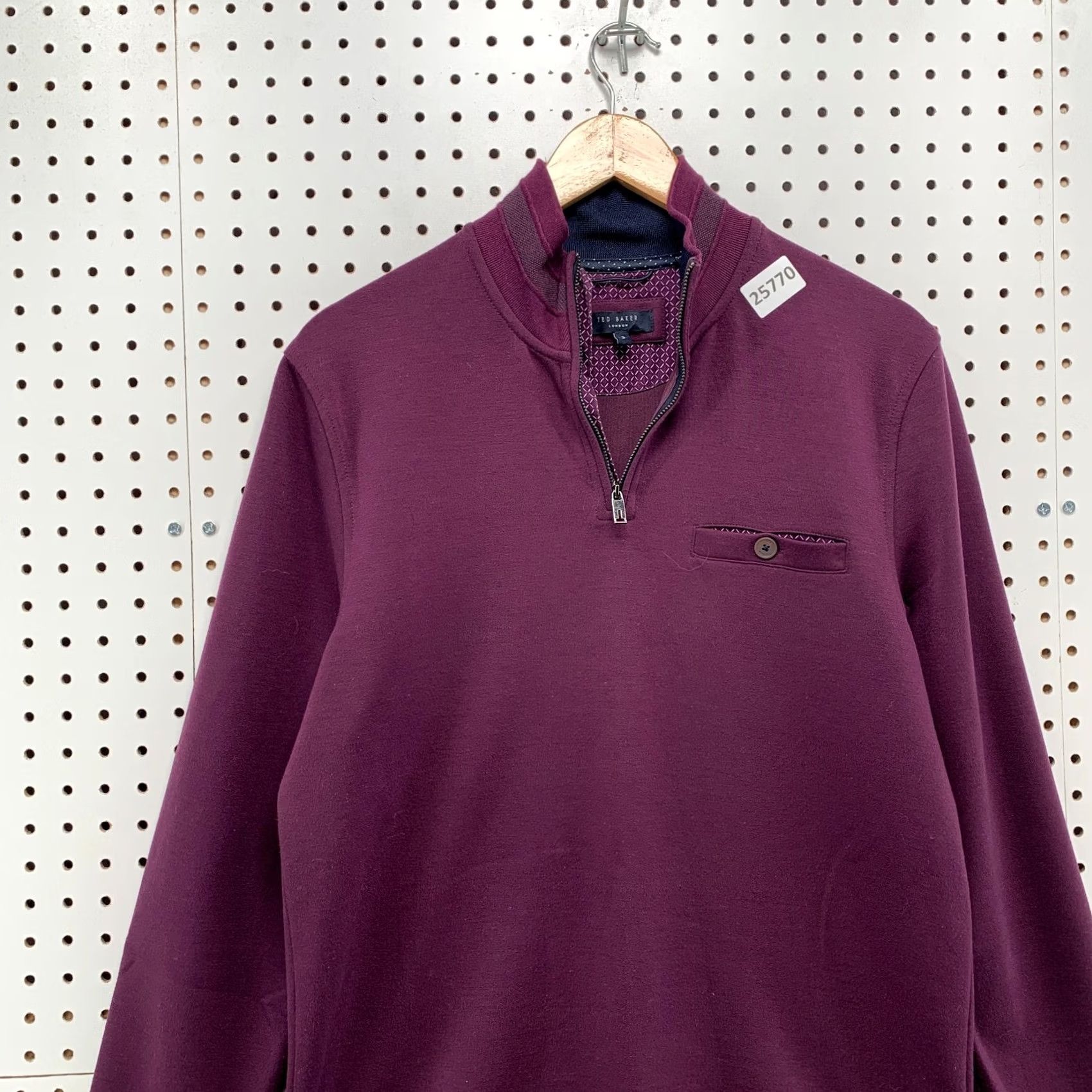Ted Baker Ted Baker London Sweater Pullover 1/4 Zip Long Sleeve Purple Men’s Size 3 Size US S / EU 44-46 / 1 - 6 Thumbnail