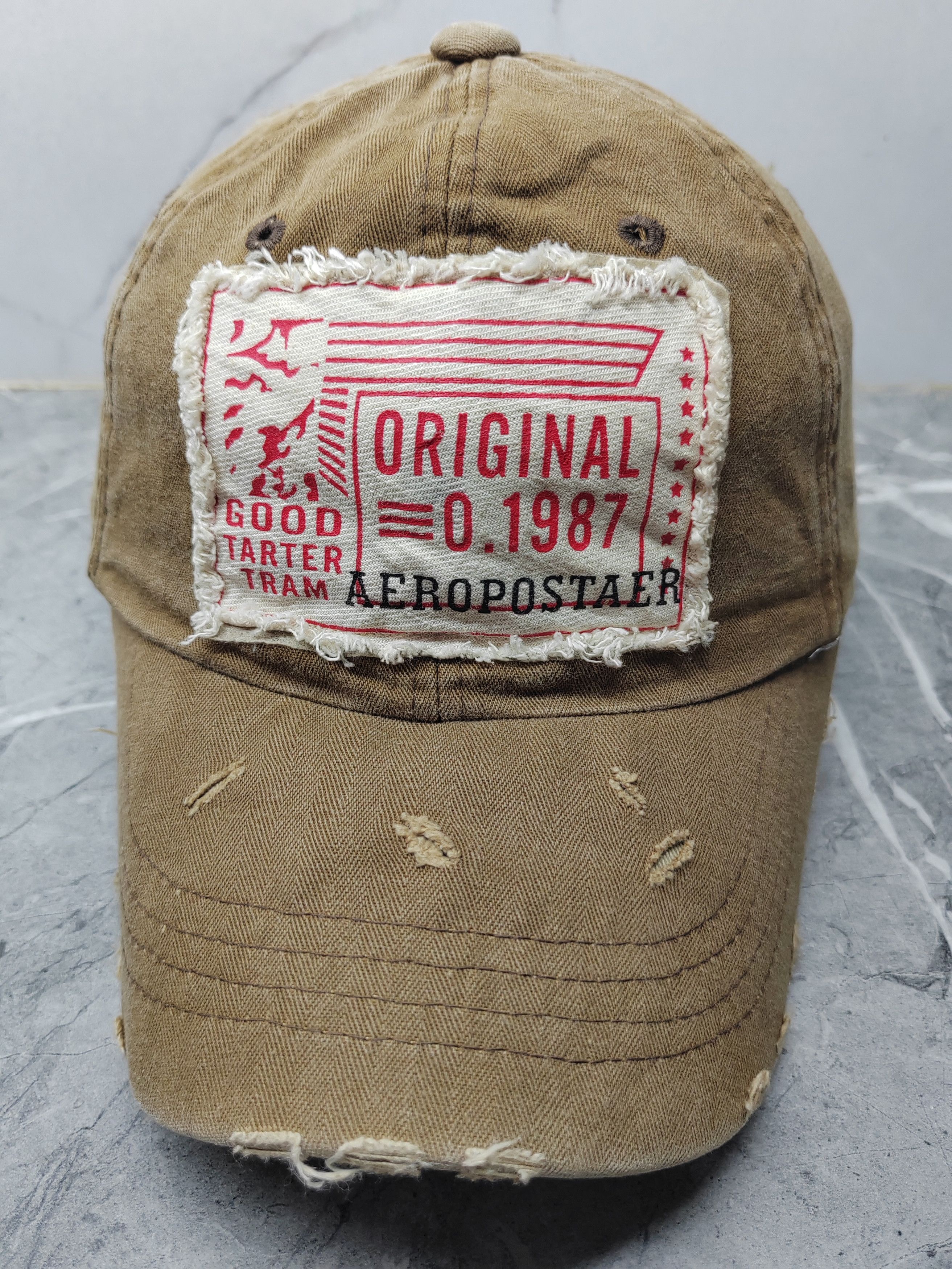 Vintage Vintage Aeropostaer Distressed Style Cap Hat Size ONE SIZE - 2 Thumbnail
