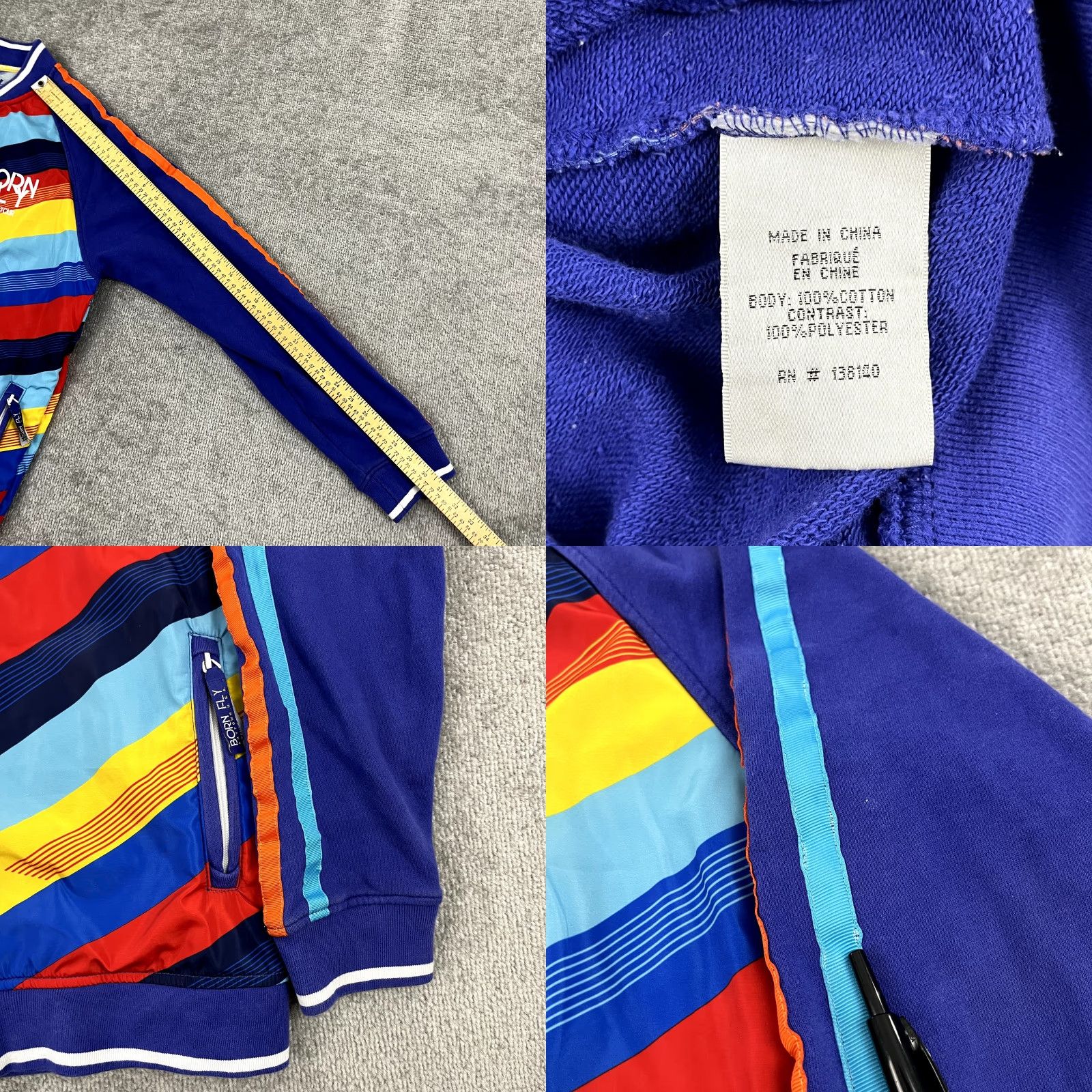 Born BORN FLY Jacket Mens XL Blue 2002 Hip Hop Track Full Zip Retro Y2K Award Tour Size US XL / EU 56 / 4 - 8 Thumbnail