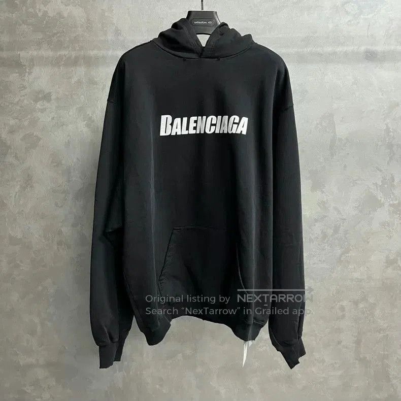Balenciaga Balenciaga Black Logo Hoodie Sweatshirt. Size US M / EU 48-50 / 2 - 1 Thumbnail