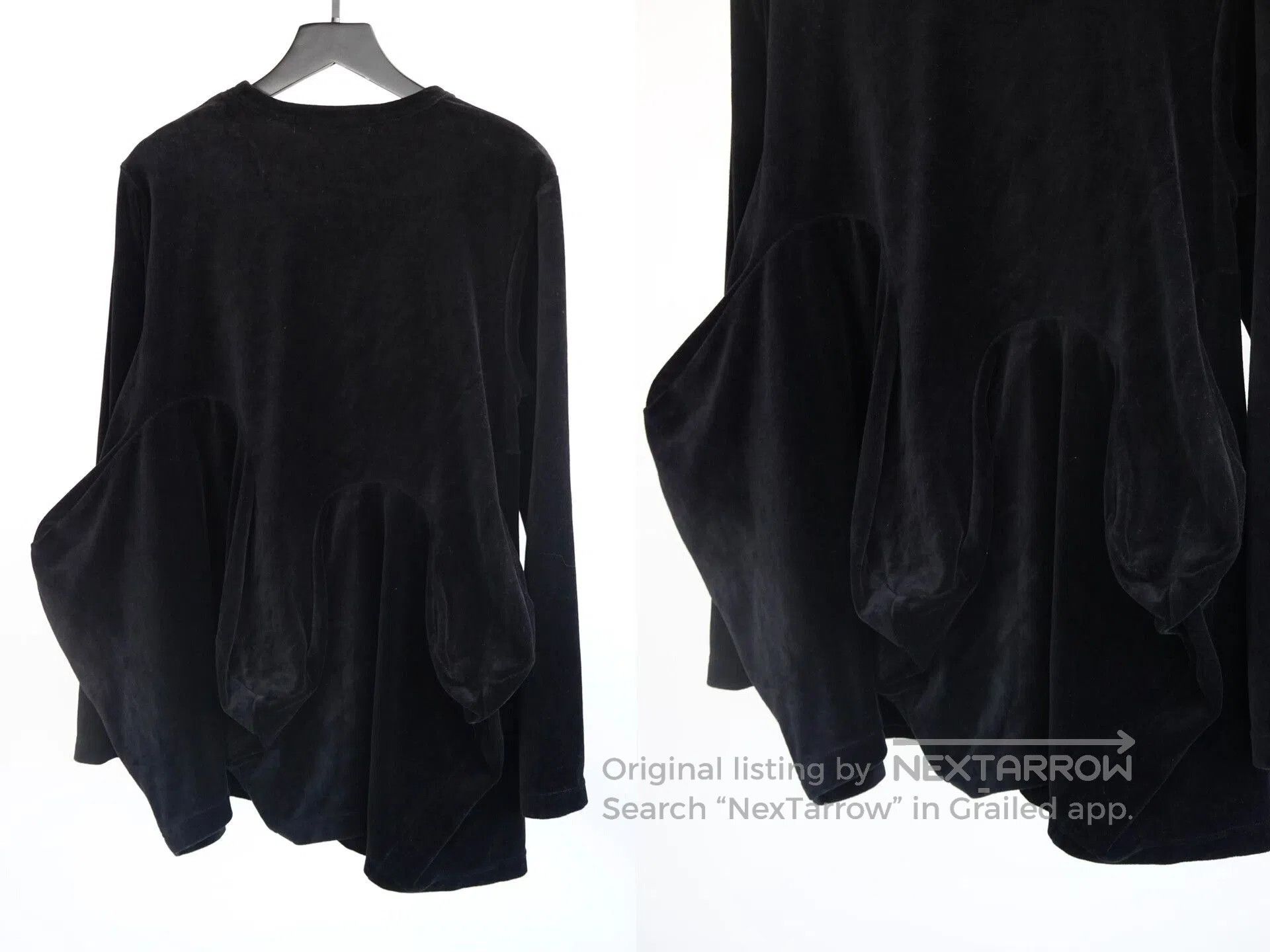 CDG by Comme des Garcons Black Velvet Volume Structure Top. Size S / US 4 / IT 40 - 8 Thumbnail