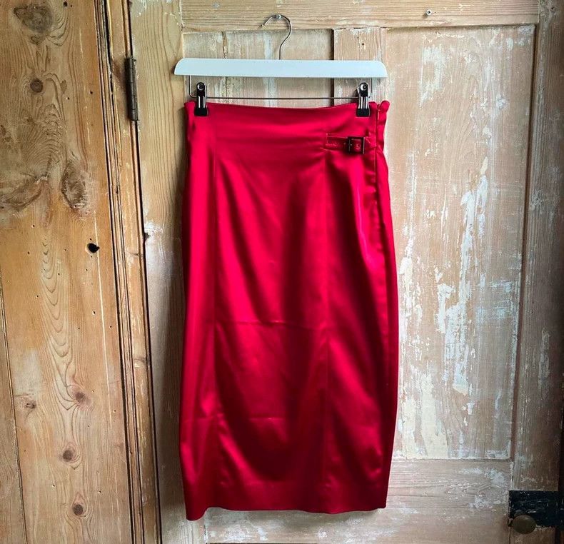 Other Vivienne Westwood A red satin baggy skirt Size 26" / US 2 / IT 38 - 2 Thumbnail