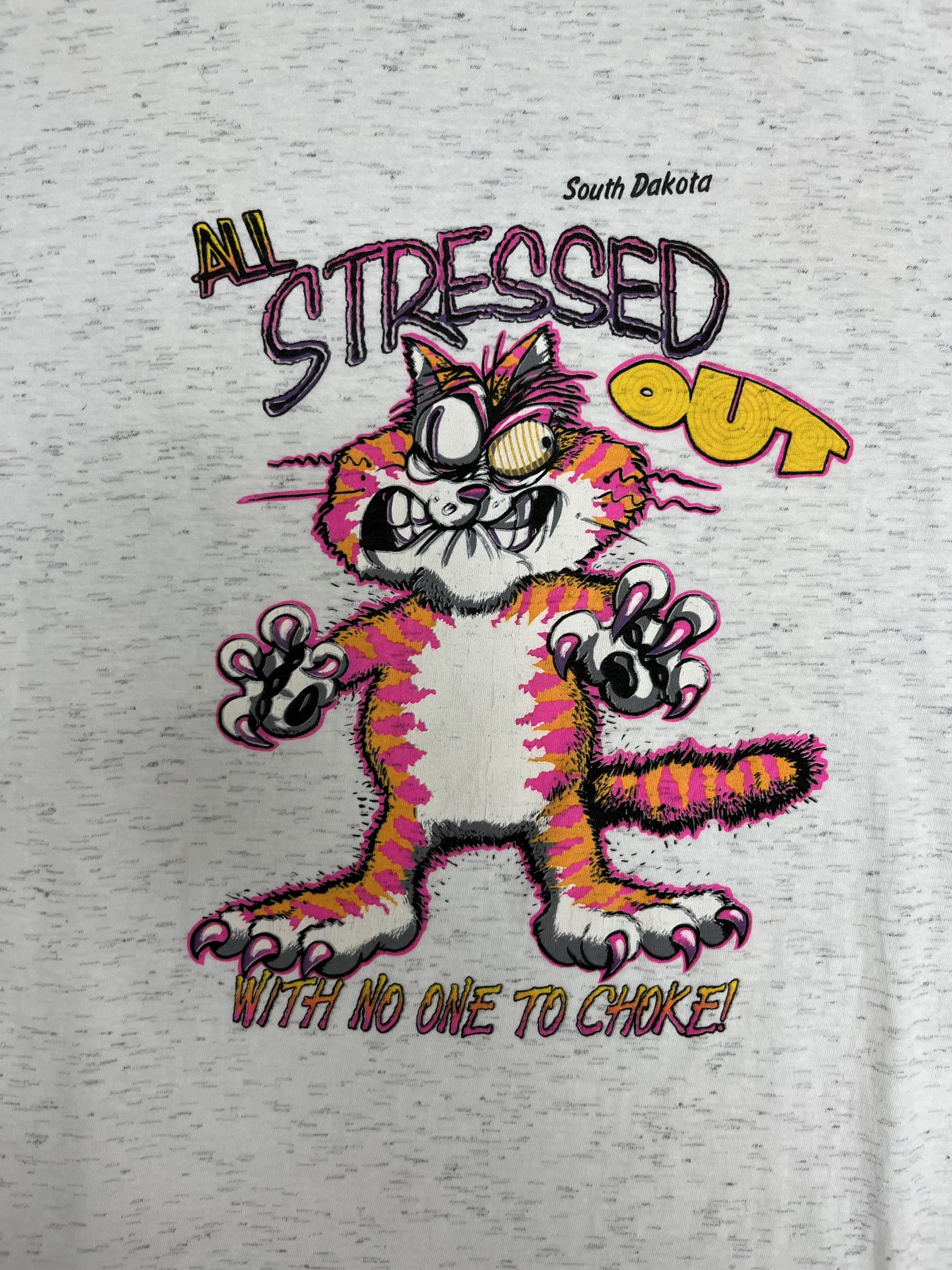 Vintage South Dakota All Stressed Out Vintage Cartoon T-Shirt Tee Size US XL / EU 56 / 4 - 2 Thumbnail
