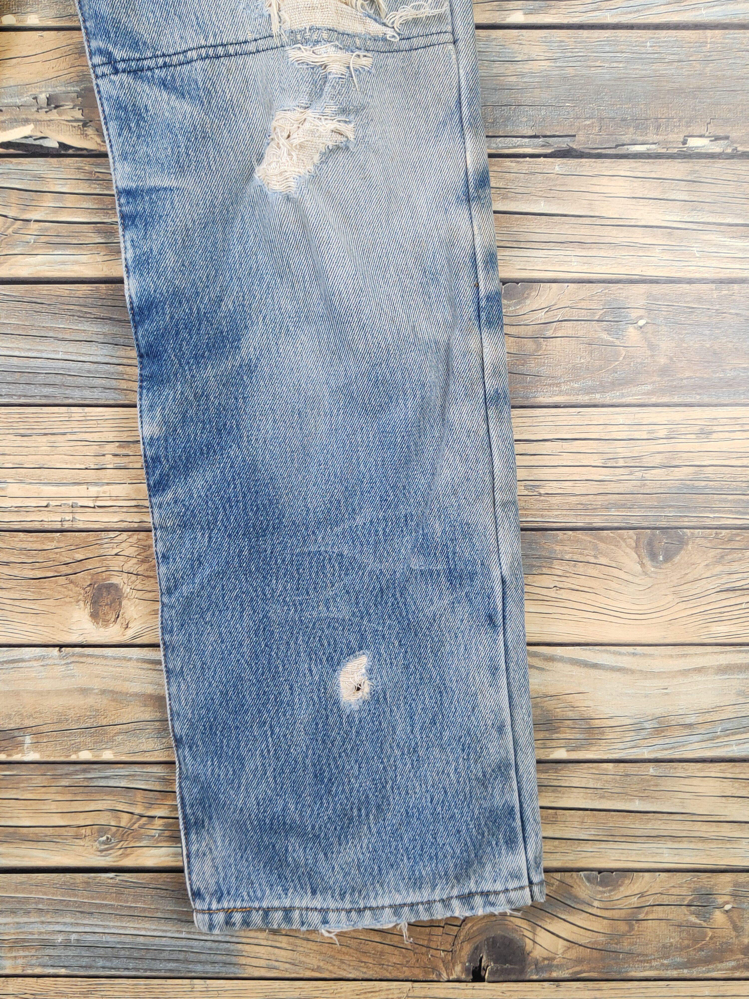 Goldwin Goldwin Blue Distressed Ripped Jeans #W1797 Size US 31 - 6 Thumbnail