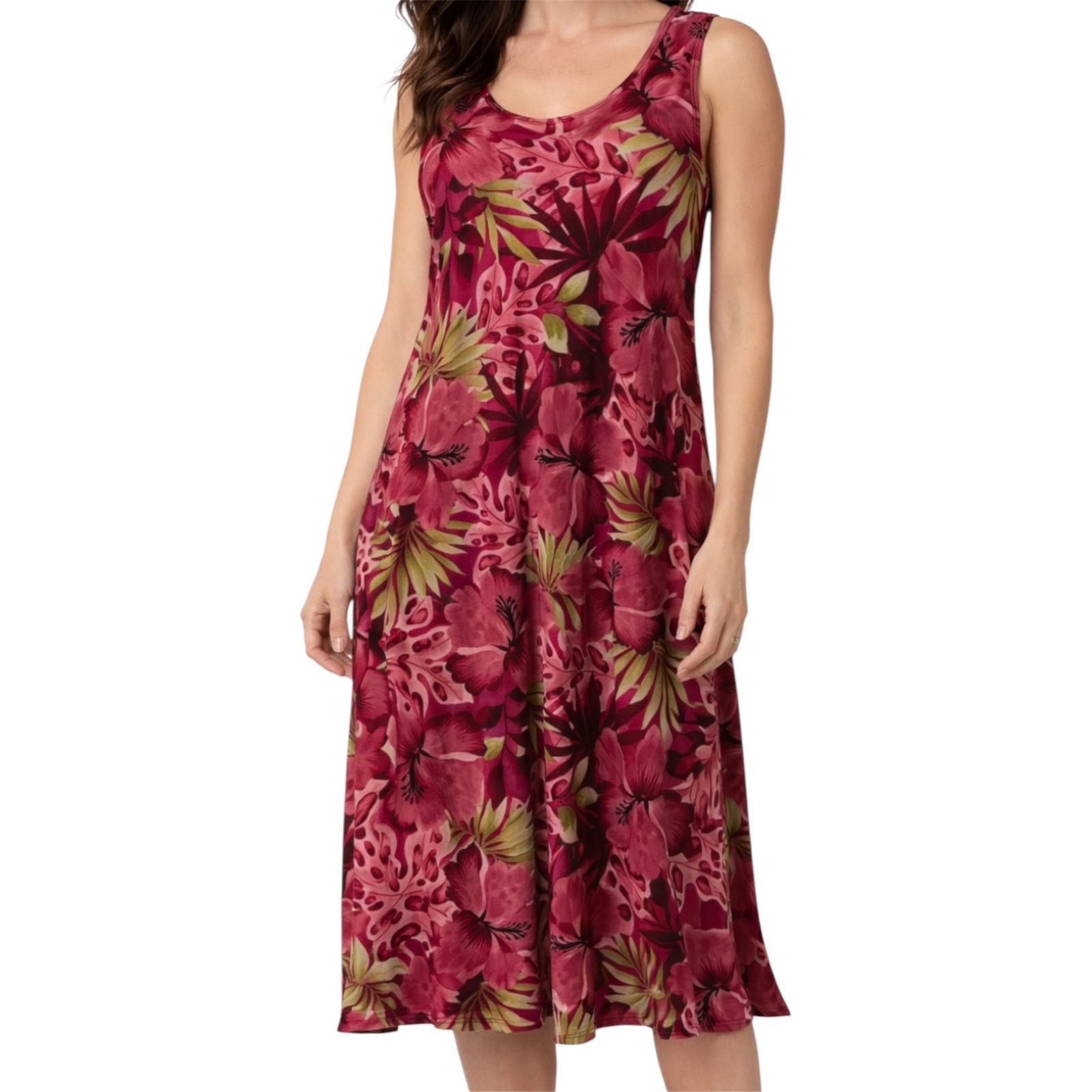 Vintage Royal Creations Hawaiian Midi Dress Tank Floral L