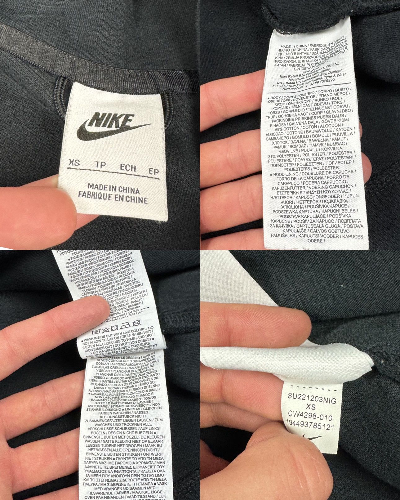 Nike Nike Sportswear Tech Fleece Windrunner Women Black Hoodie XS Size XS / US 0-2 / IT 36-38 - 2 Thumbnail