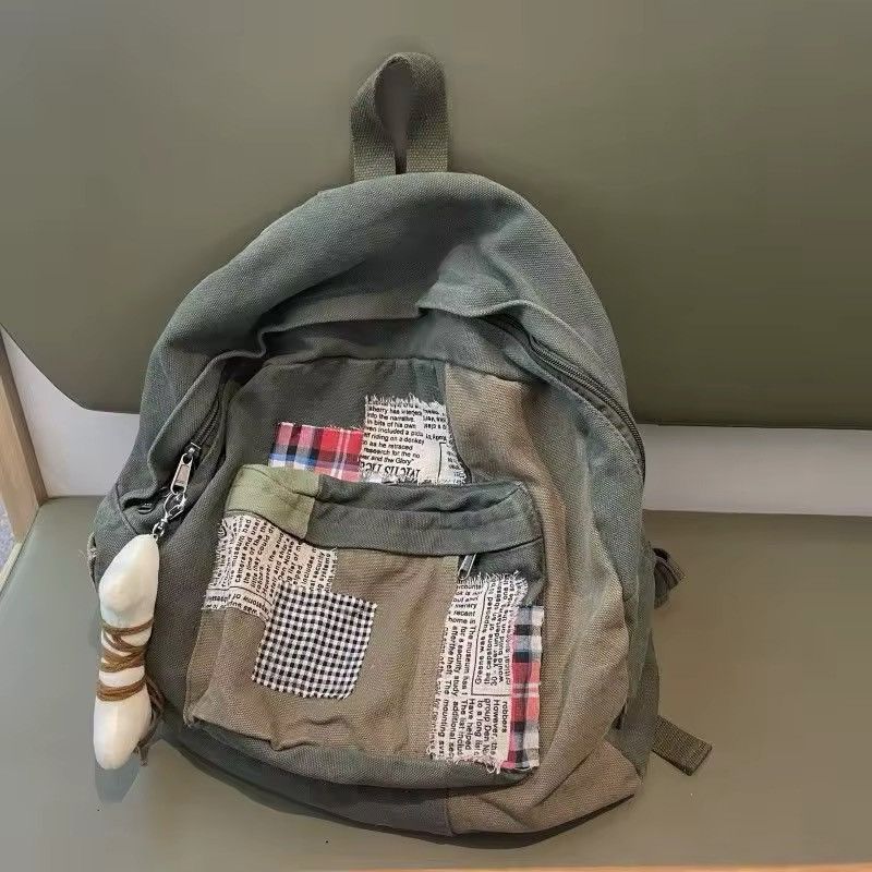 Vintage Y2K Vintage Patchwork Canvas Backpack Size ONE SIZE - 2 Thumbnail
