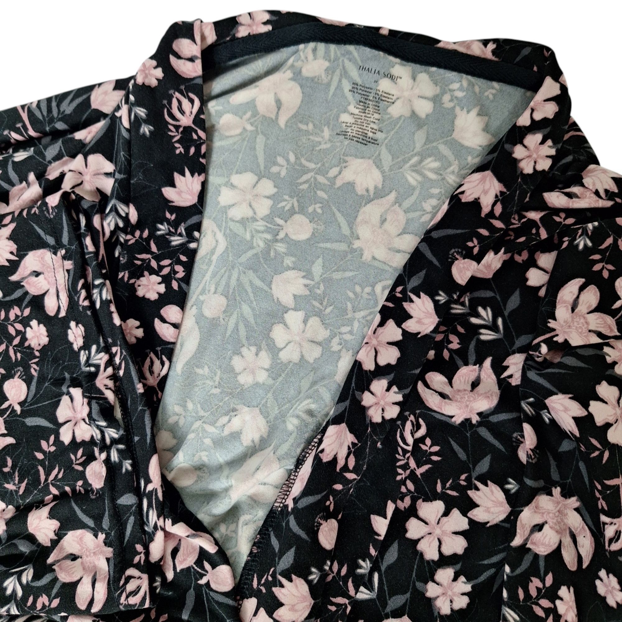 Other Thalia Sodi Floral Duster Cardigan 2X Black Pink Open Front Size XXL / US 16-18 / IT 52-54 - 1 Thumbnail