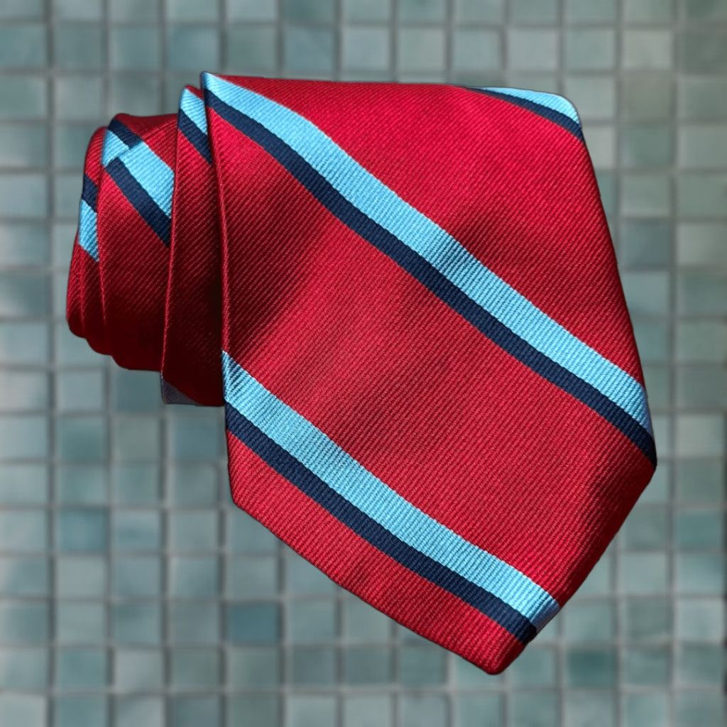Brooks Brothers Brooks Brothers Tie Multicolor Silk Woven in Italy Made in USA Men One Size Red Blue 60” 3.5” Size ONE SIZE - 1 Thumbnail