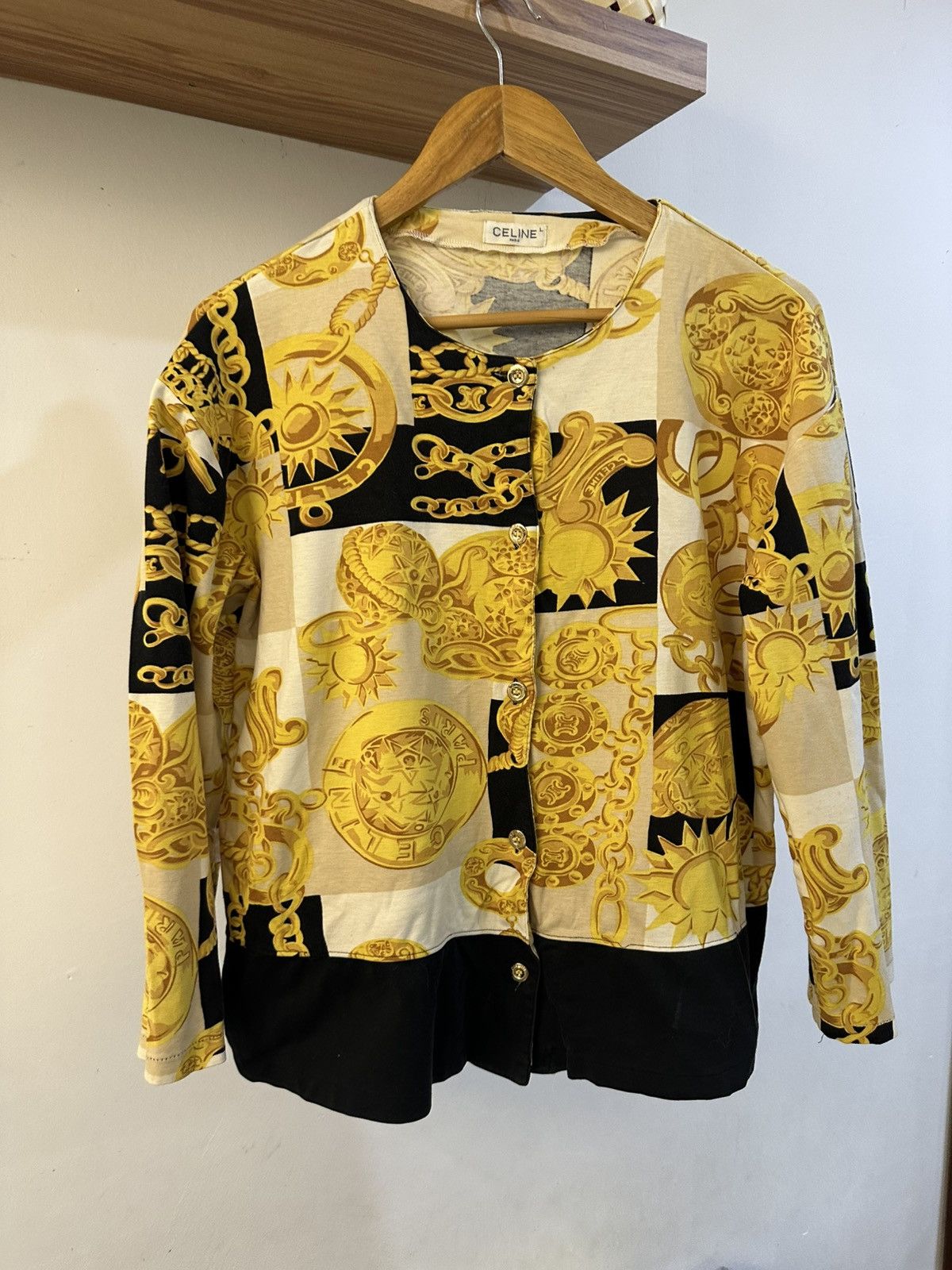 Celine × Hedi Slimane Vintage Celine By Hedi Slimane Chain Button Up L/S Shirt Size US XL / EU 56 / 4 - 1 Thumbnail