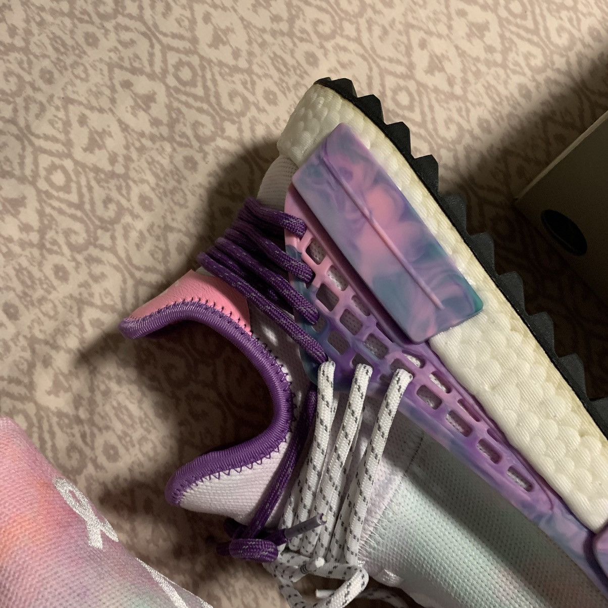 Adidas × Pharrell Adidas Human Race NMD “Holi Festival” (Pink Glow) 2018 Size US 10.5 / EU 43-44 - 8 Thumbnail