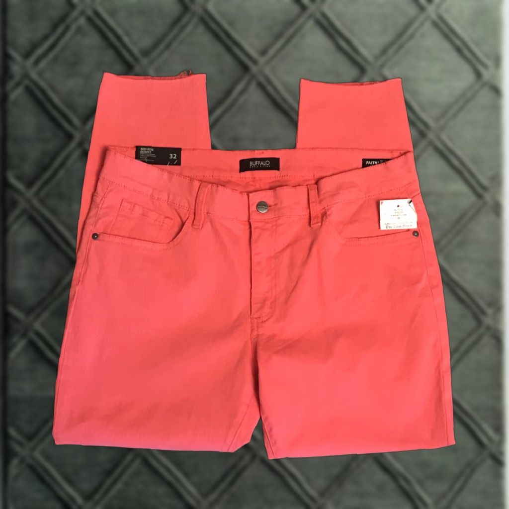 Buffalo David Bitton Buffalo by David Bitton Jeans Skinny Women 32 Regular Pink Coral Cayenne Stretch Comfort Size 24" / US 00 / IT 34 - 1 Thumbnail