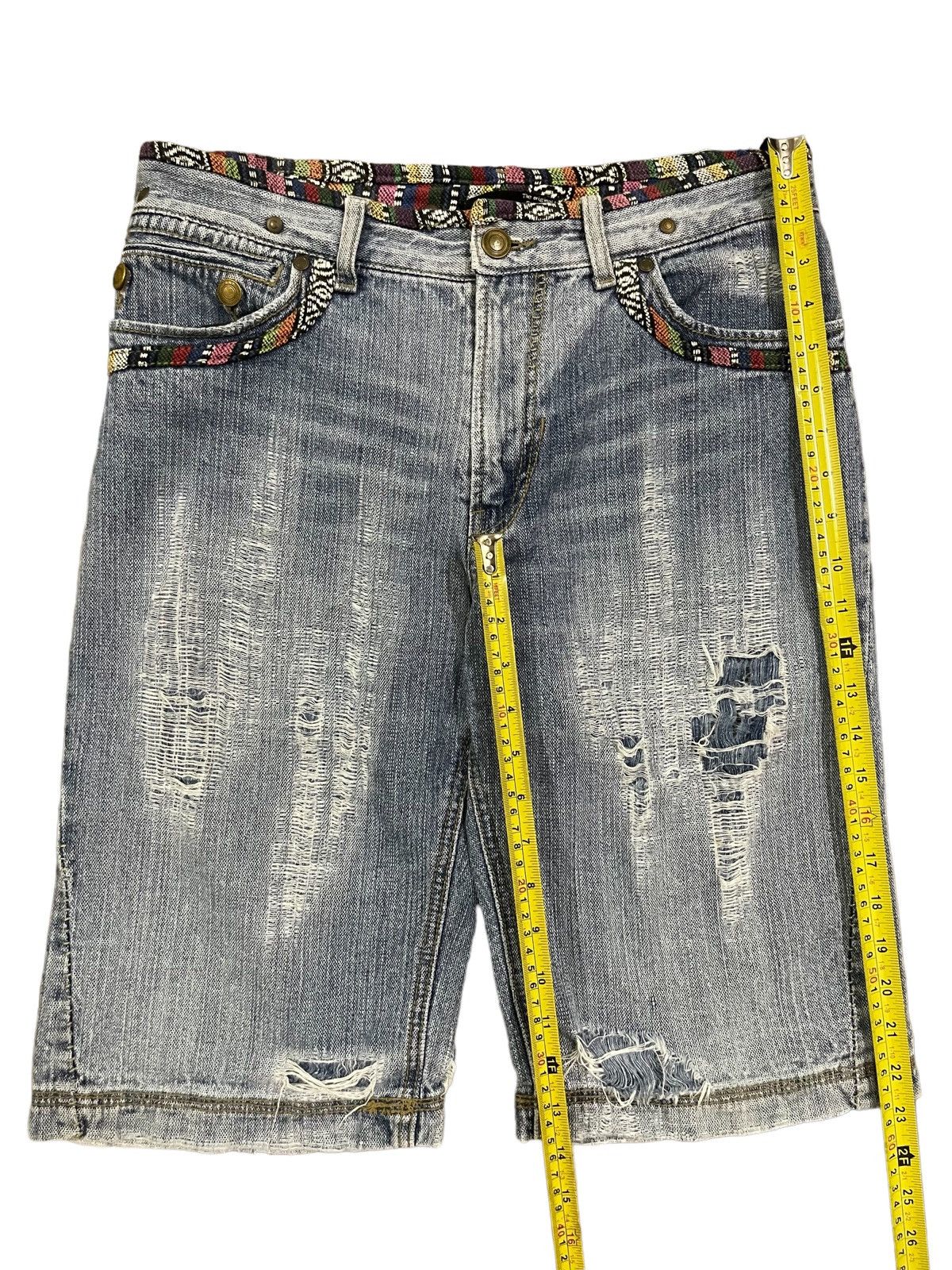 Other Crazy Y2K Japanese Brand Ripped Distressed Short Jeans Size US 32 / EU 48 - 8 Thumbnail