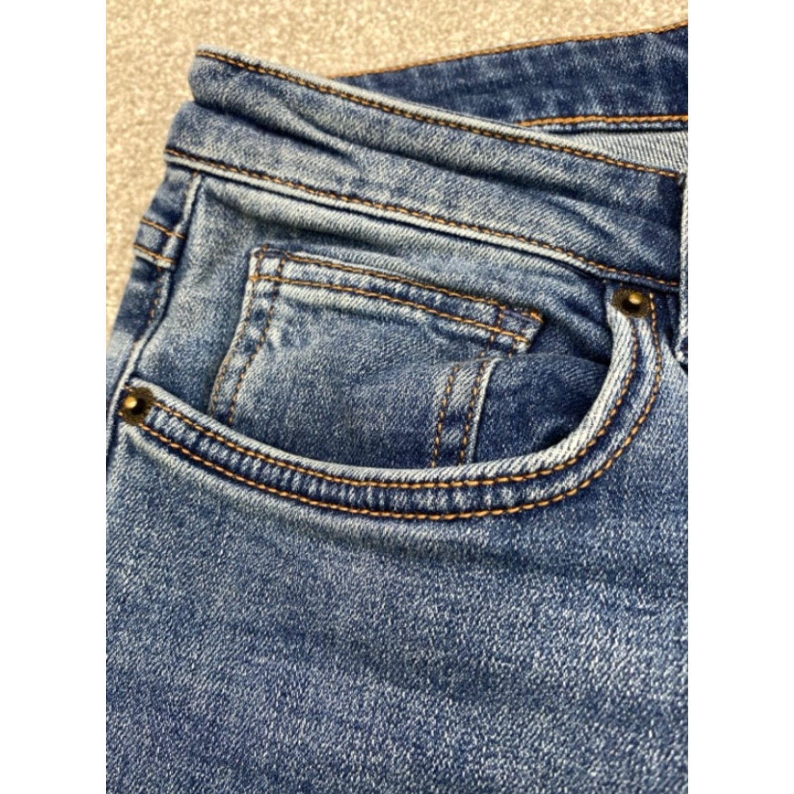 Free People Free People Jeans Women 31 x 30 Blue Denim Straight Leg Raw Hem 5801 Size 24" / US 00 / IT 34 - 6 Thumbnail