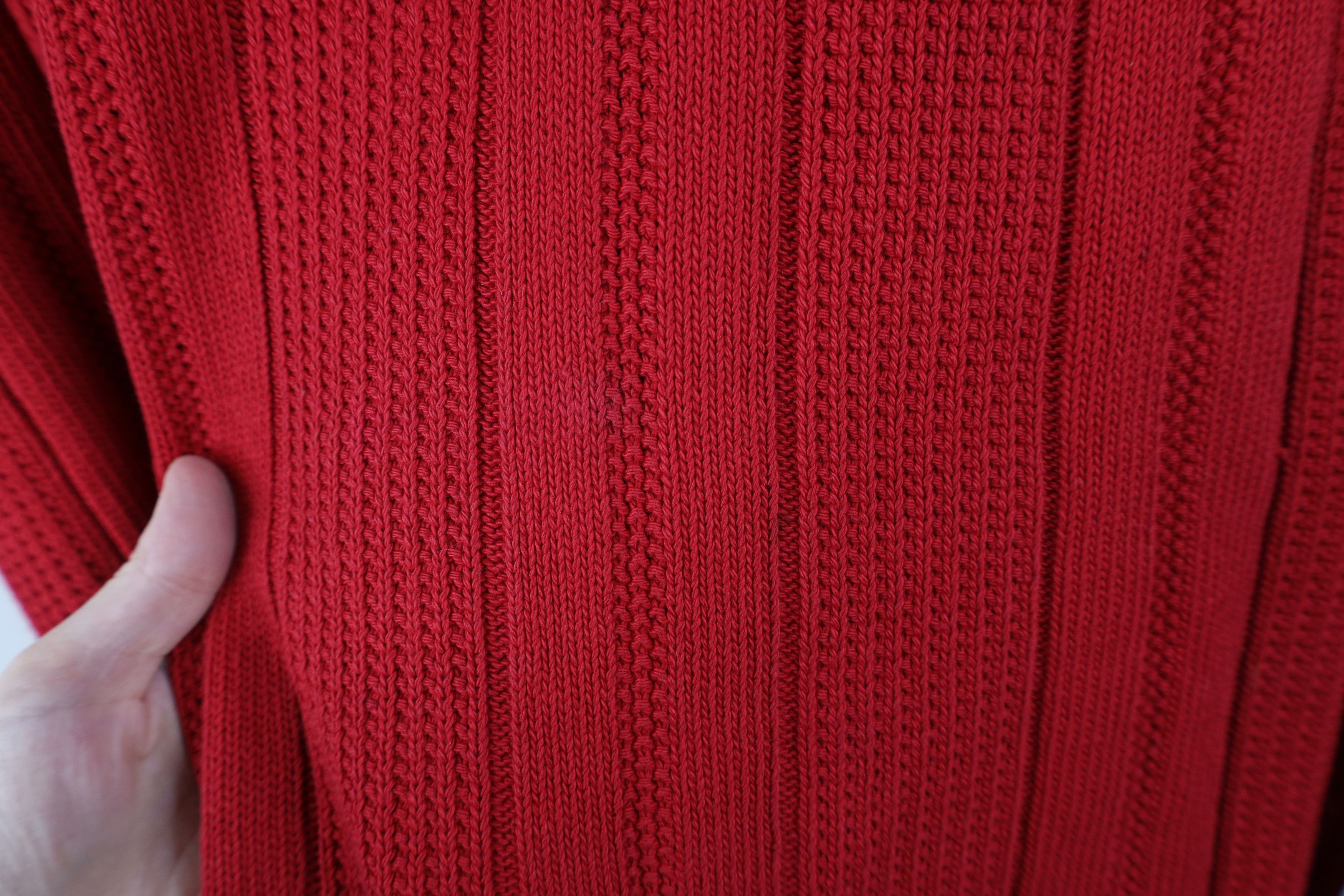 Vintage Vintage 90s Streetwear Ribbed Knit Crewneck Sweater Red Size US L / EU 52-54 / 3 - 4 Thumbnail