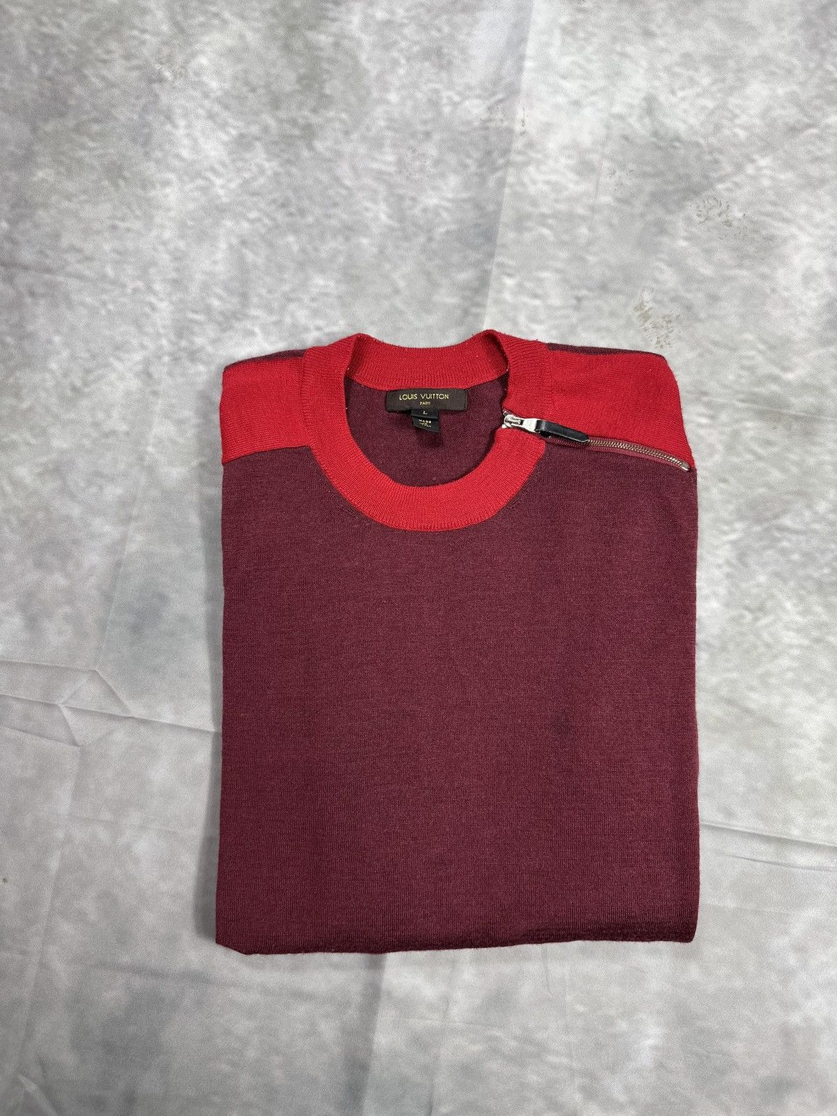Louis Vuitton Women's Paris Wool-Leather Elbow Patch Logo Pullover Jumper Size L / US 10 / IT 46 - 1 Thumbnail