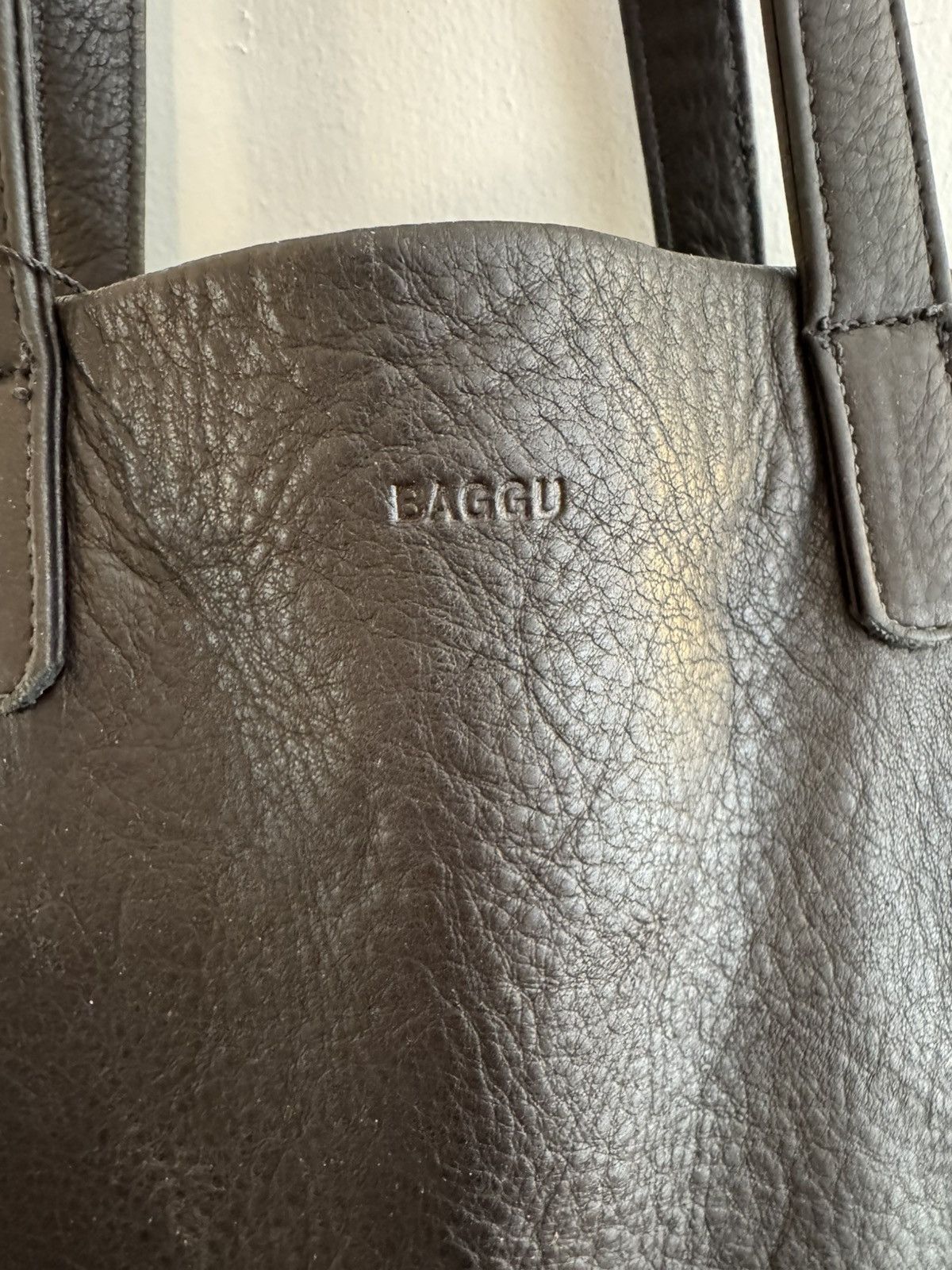 Baggu Baggu Tote Bag Black Natural Milled Leather Double Handle Size ONE SIZE - 3 Thumbnail