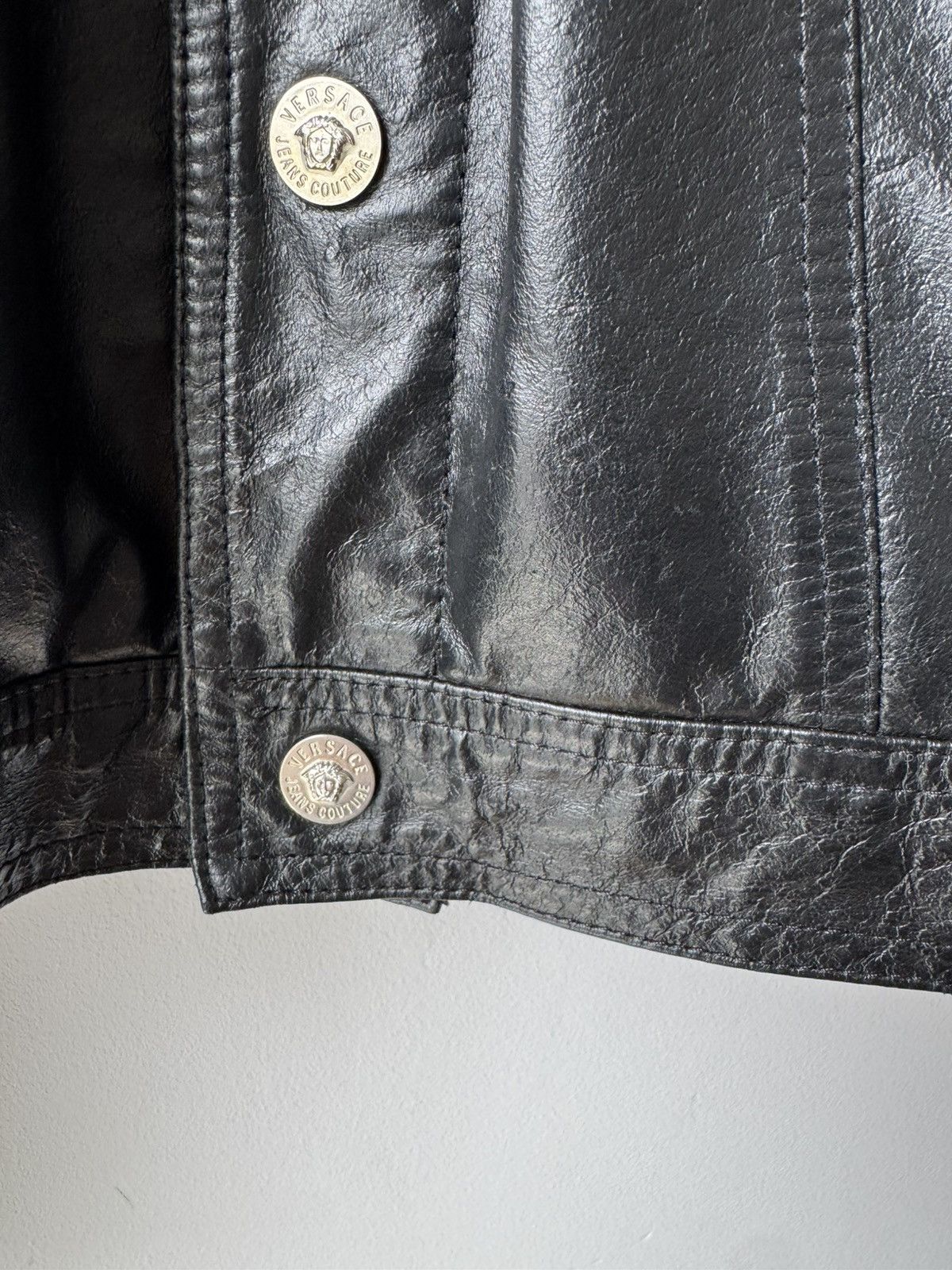 Versace Jeans Couture Versace Jeans Couture Vintage Men's Black Leather Jacket Size US L / EU 52-54 / 3 - 6 Thumbnail