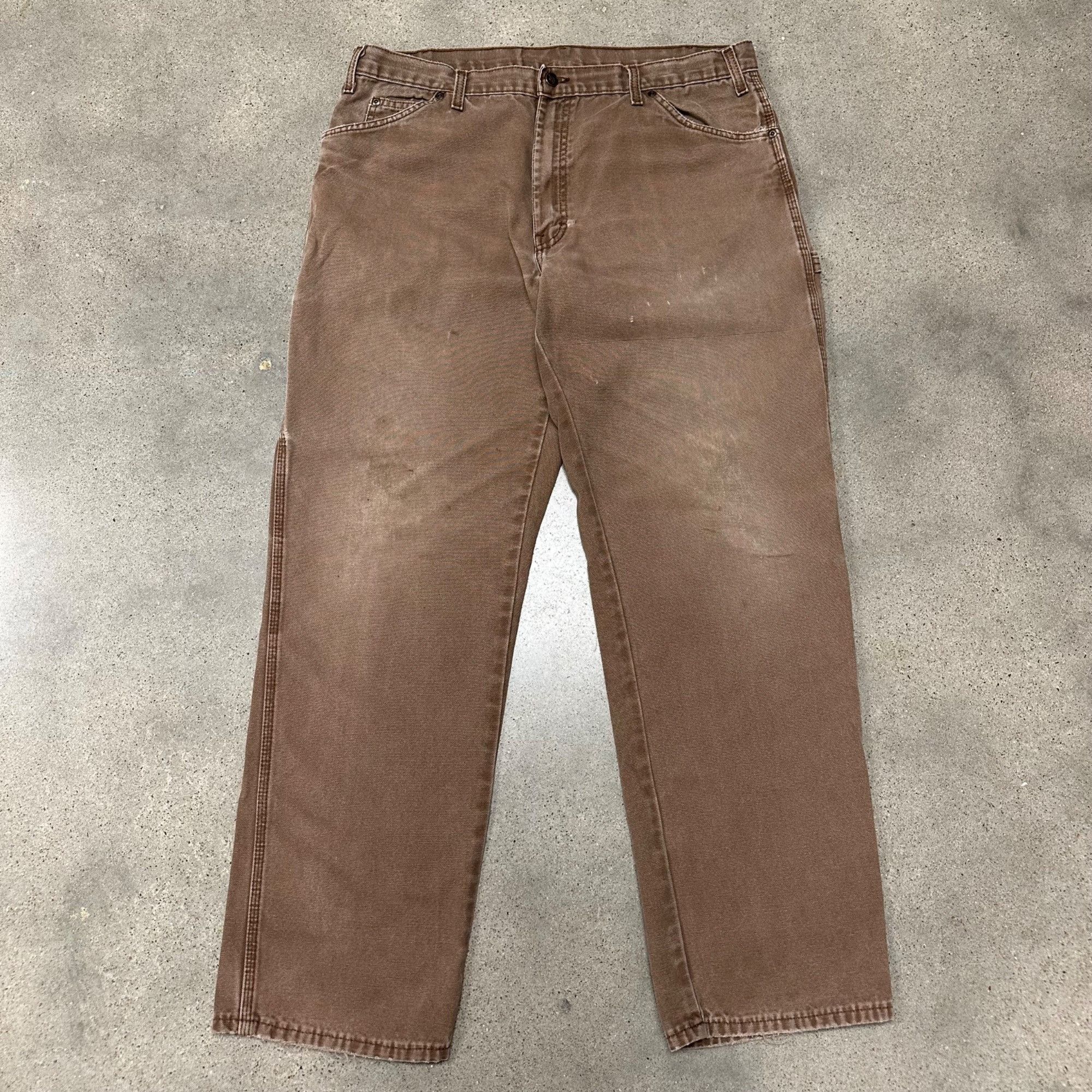 Dickies × Vintage Vintage Dickies Brown Canvas Carpenter Work Pants Size US 38 / EU 54 - 1 Thumbnail