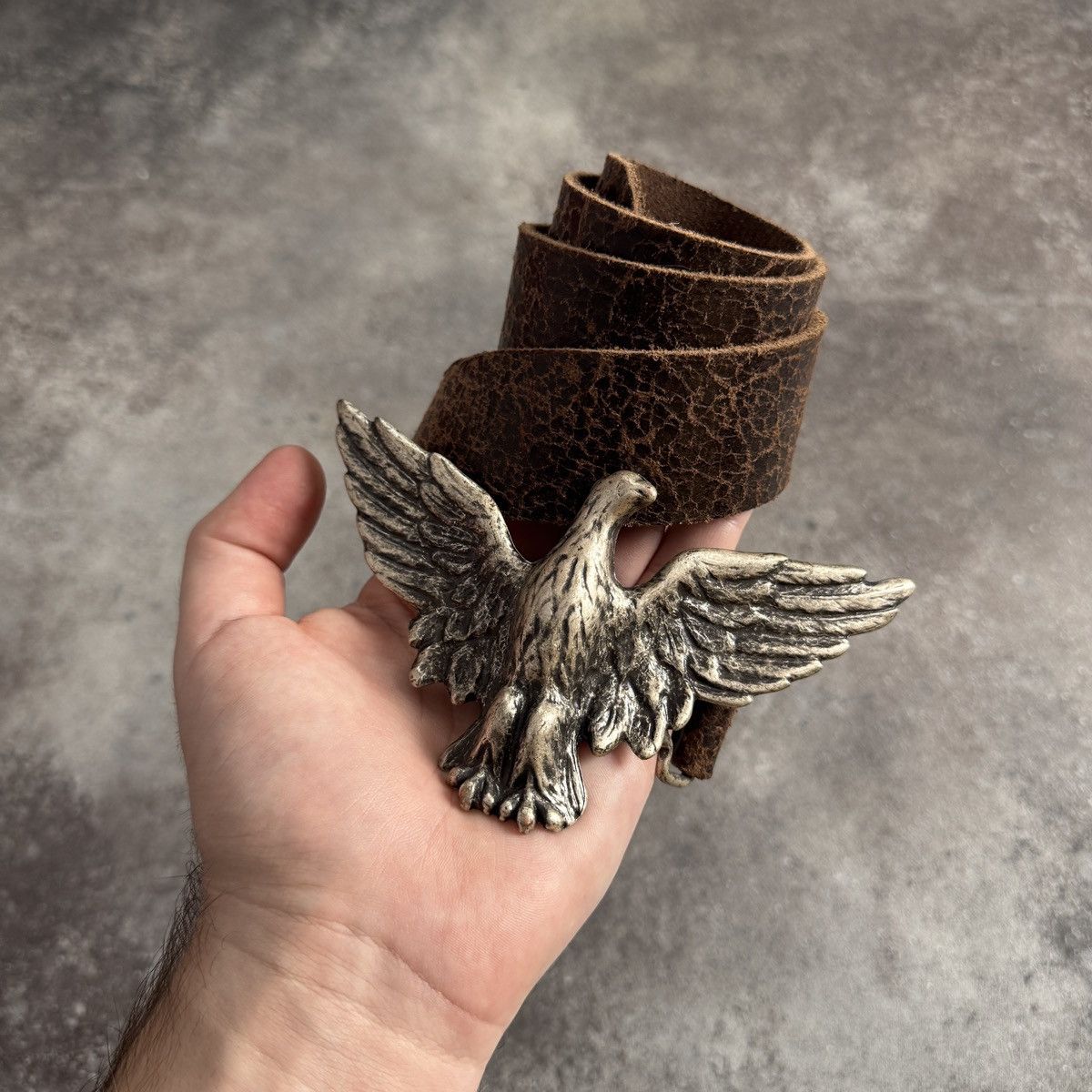 Hysteric Glamour Eagle Buckle Vintage Y2K Grunge Faded Real Leather Belt Size ONE SIZE - 1 Thumbnail