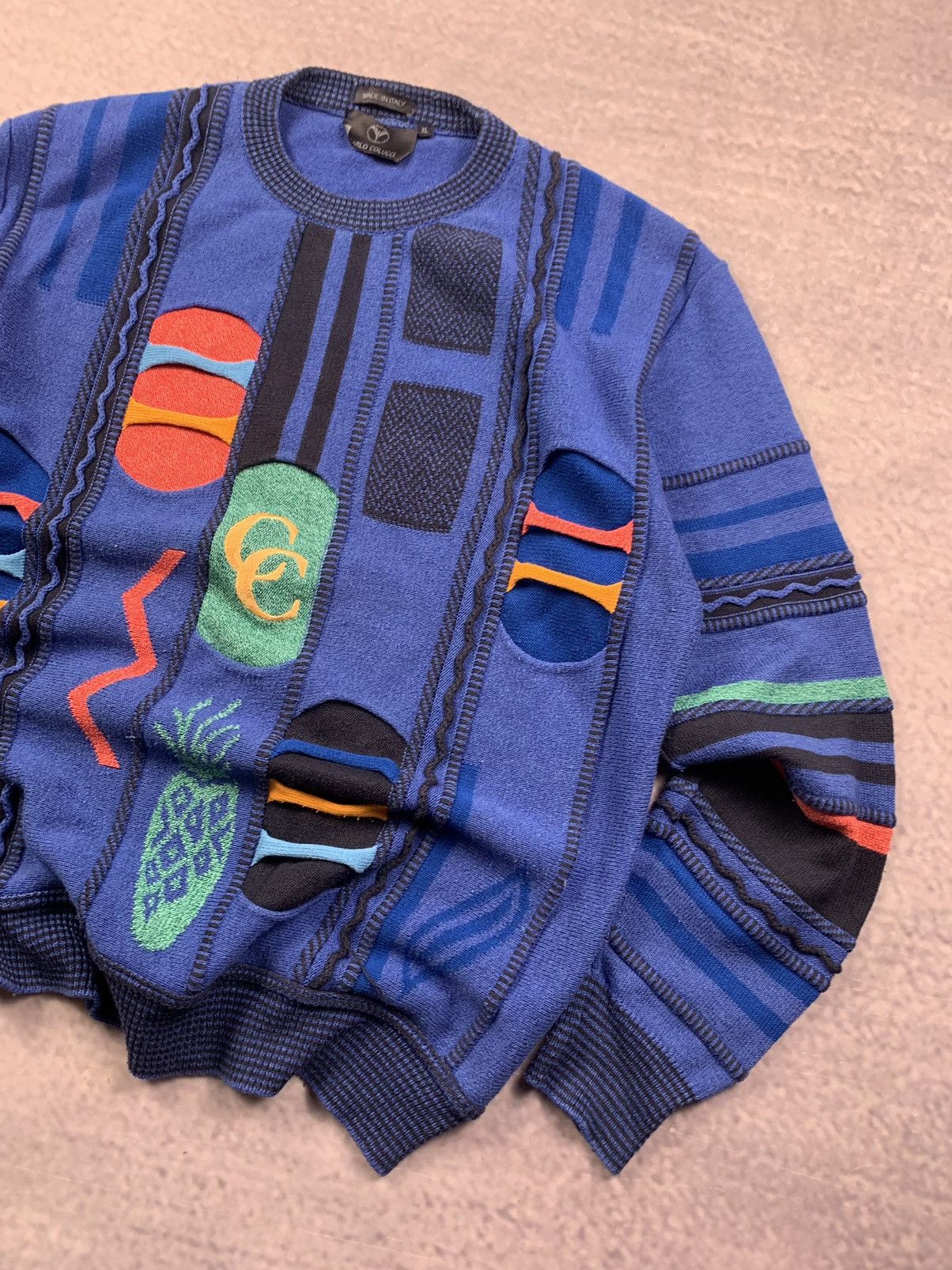 Carlo Colucci Vintage Coogi Style Sweater Carlo Colucci Knit 90s Y2K Cable Size US L / EU 52-54 / 3 - 4 Thumbnail