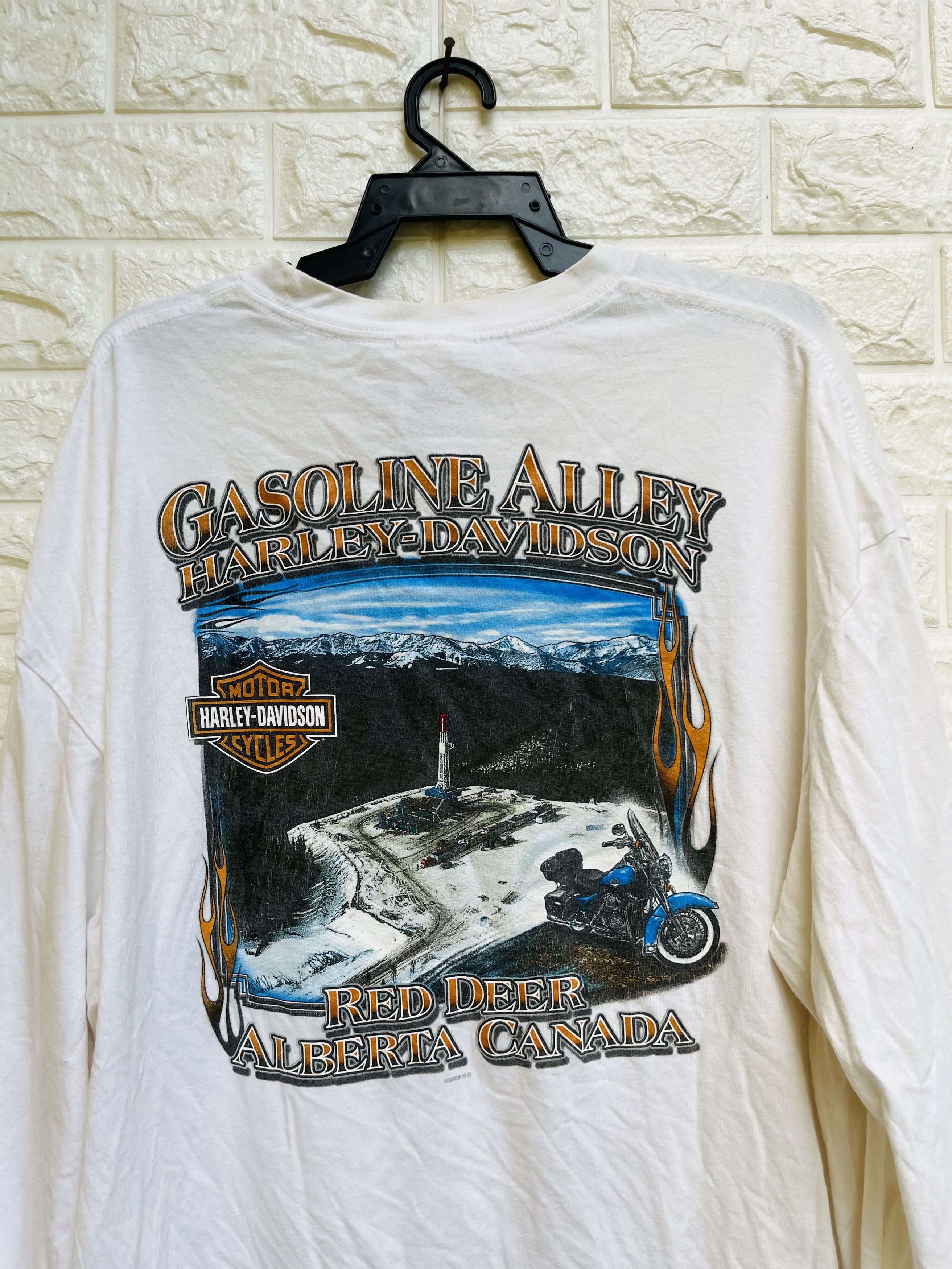 Harley Davidson × Vintage Vtg Harley Davidson Motorcycle Gasoline Alley Fashion Style Size US XXL / EU 58 / 5 - 3 Thumbnail