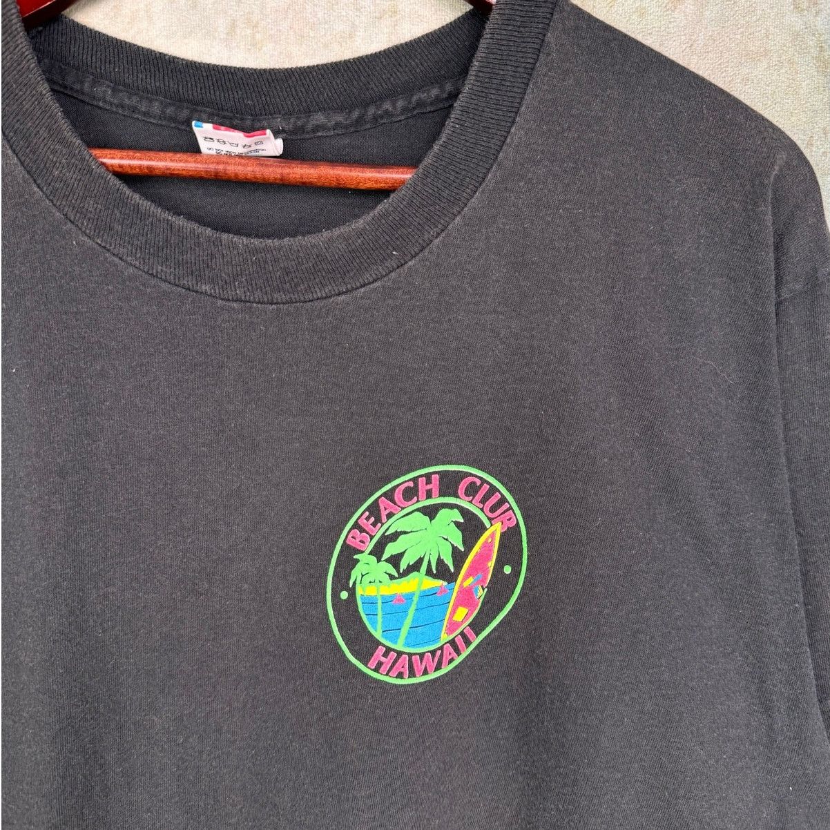 Vintage VTG 90s Hawaii Beach Club T Shirt Sz XL Black Single Stitch Size US XL / EU 56 / 4 - 7 Thumbnail
