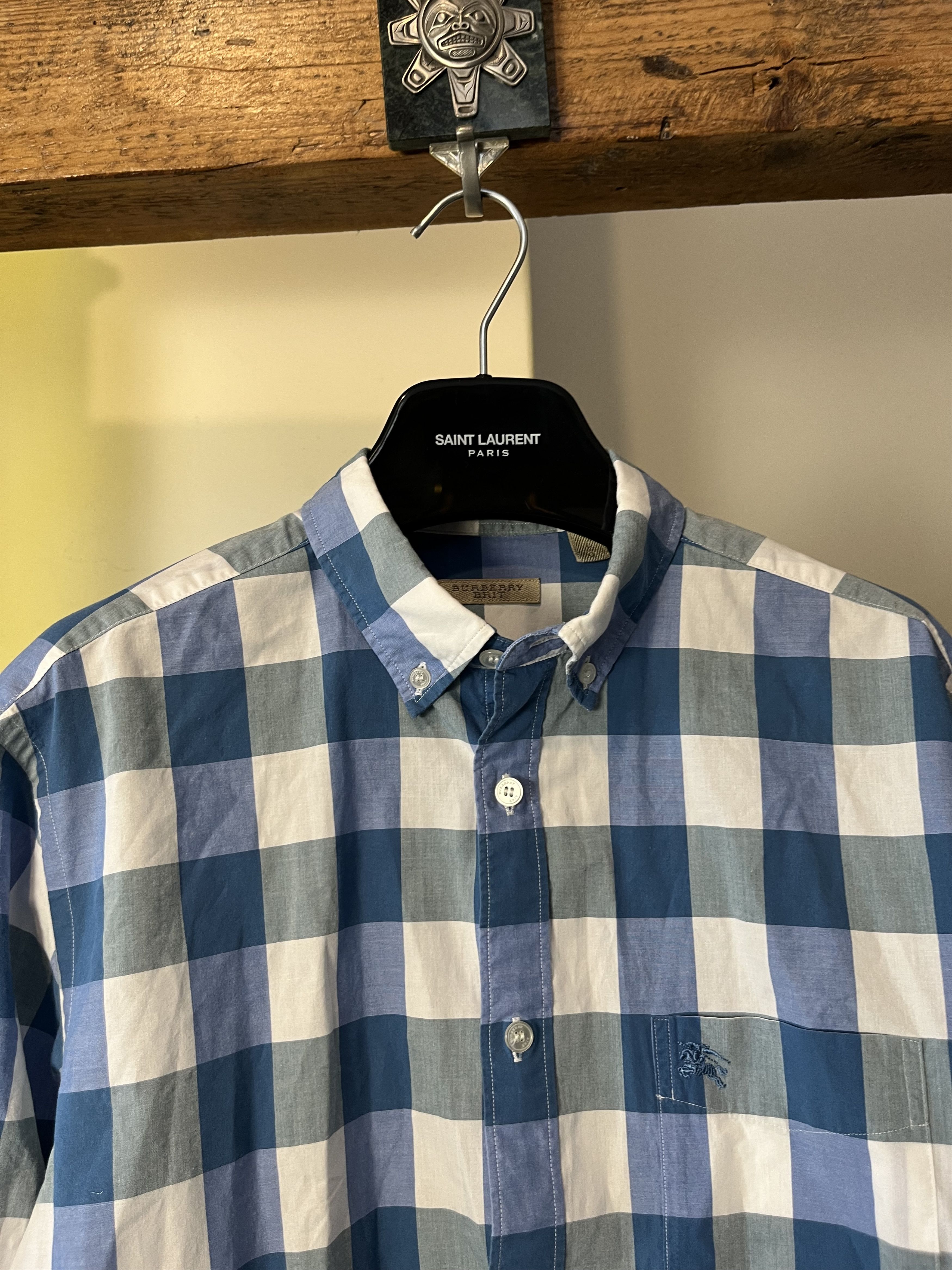 Burberry × Vintage Burberry Brit Blue Nova Check Shirt Size US L / EU 52-54 / 3 - 3 Thumbnail