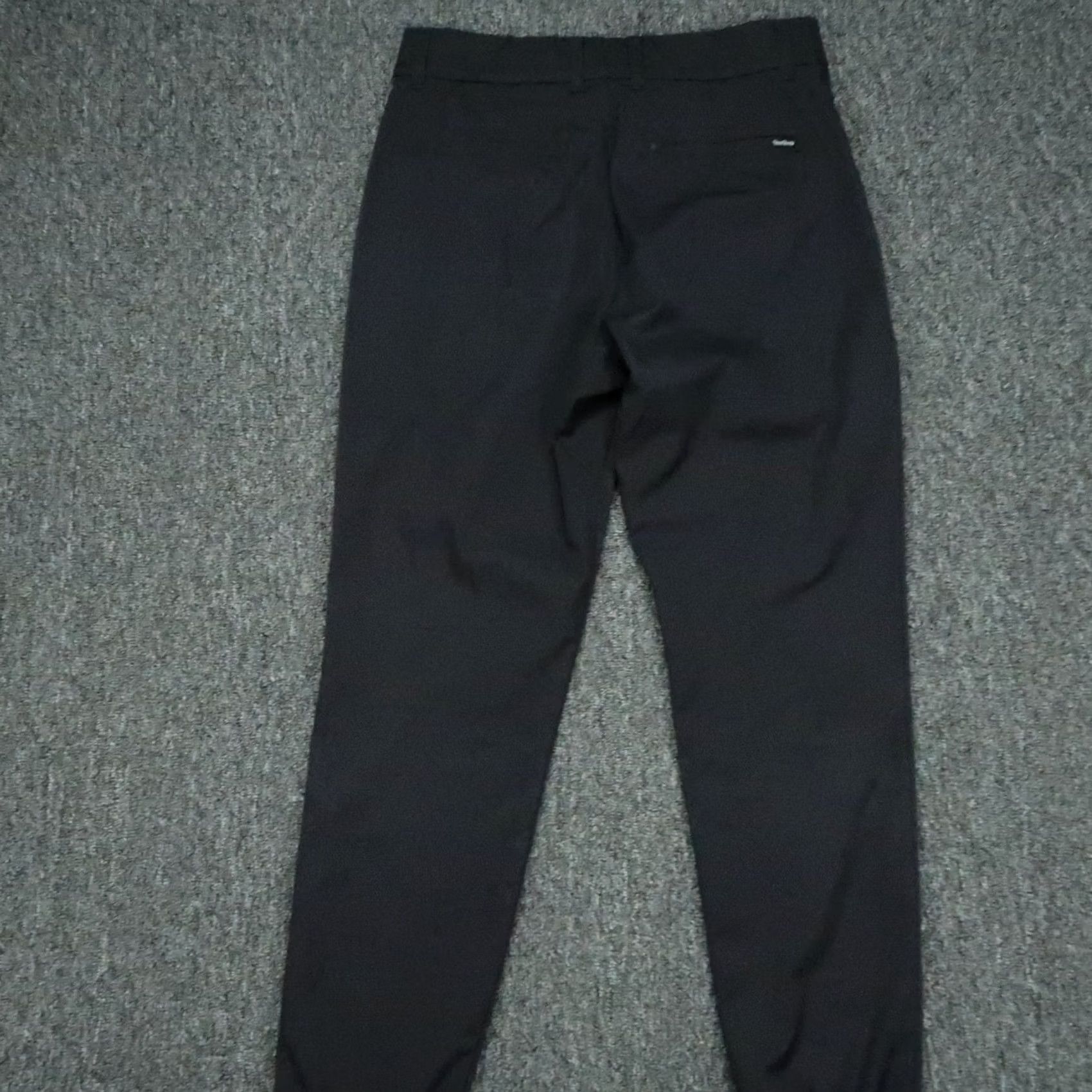 Vintage Good Good Golf Pants Mens 30x31 Black Chino Flat Front Stretch Pockets Tapered Regular Size 30 Inseam 31 Zip Button Front Back Pockets Size US 30 / EU 46 - 5 Thumbnail