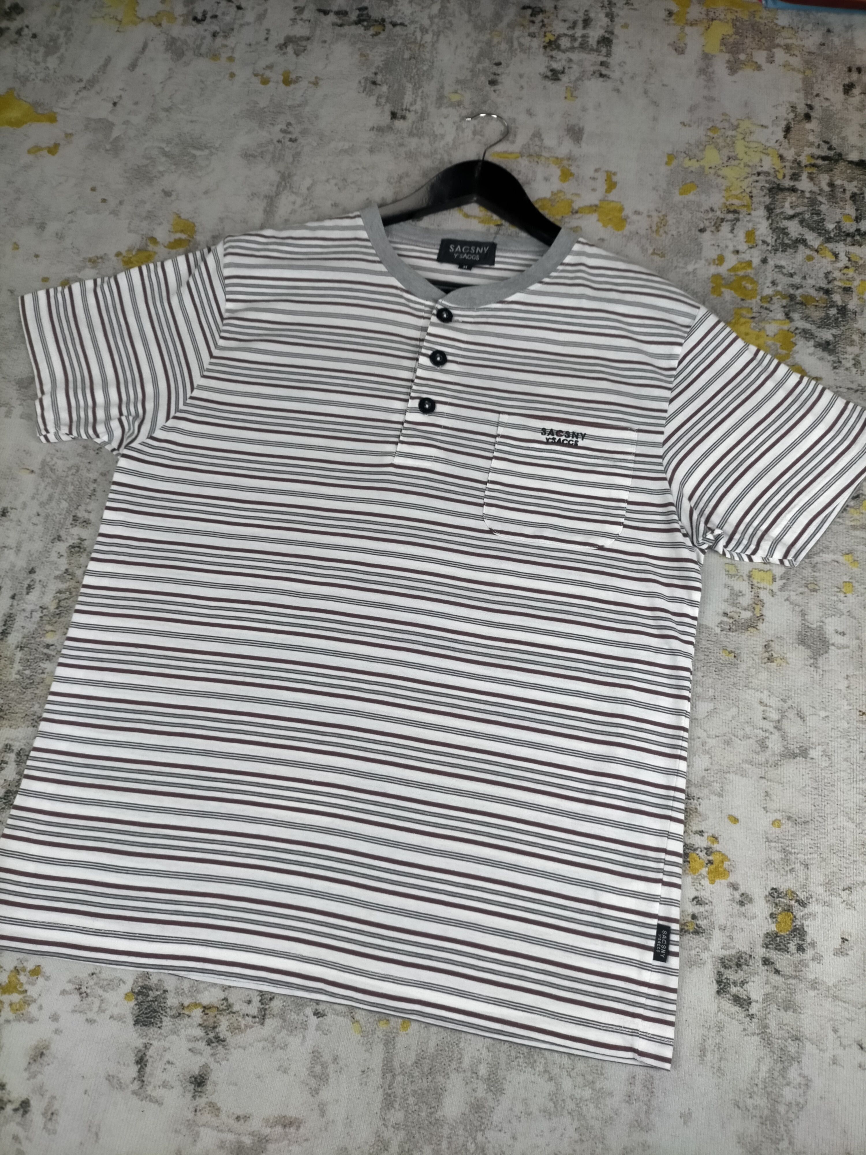 Yohji Yamamoto 🔥Y'saccs Vintage Button Single Pocket Stripe Tshirt Size US M / EU 48-50 / 2 - 2 Thumbnail