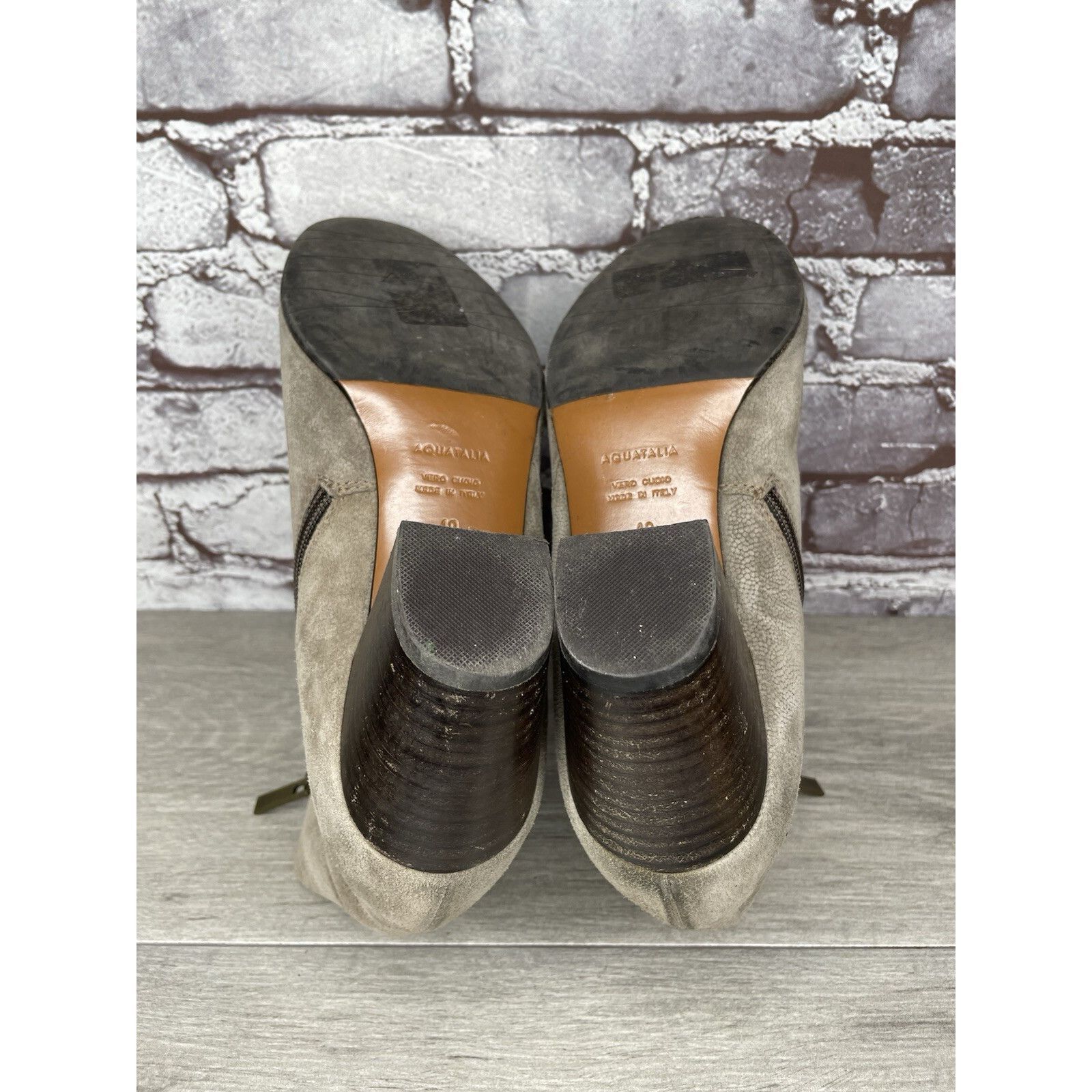 Aquatalia Aquatalia Taupe Suede Leather Side Zip Heel Ankle Booties Wo Size US 10 / IT 40 - 13 Thumbnail