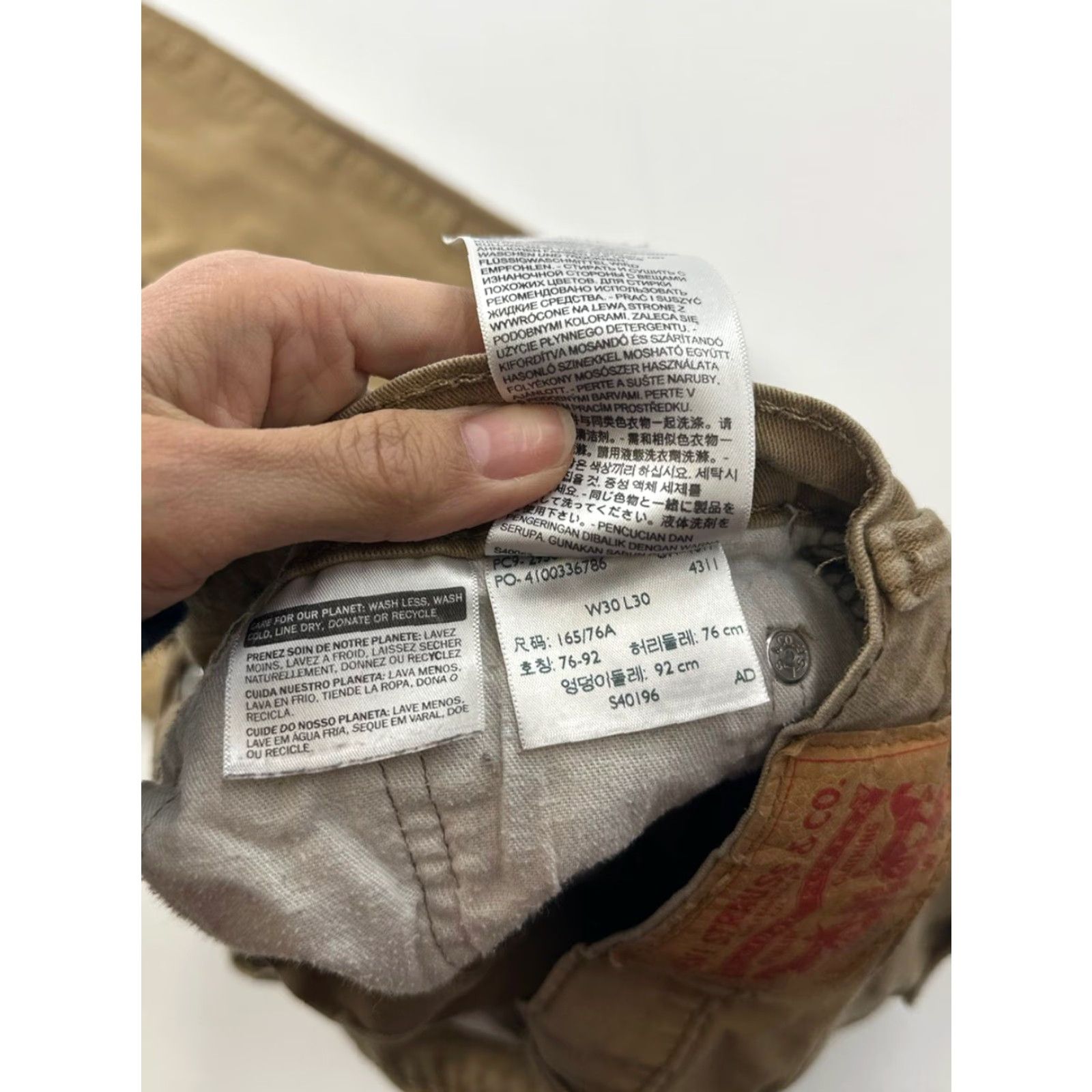 Levi's Levis 502 Jeans Slim Mens 29x27 (tagged 30x30) Beige Slim Size US 29 - 4 Thumbnail