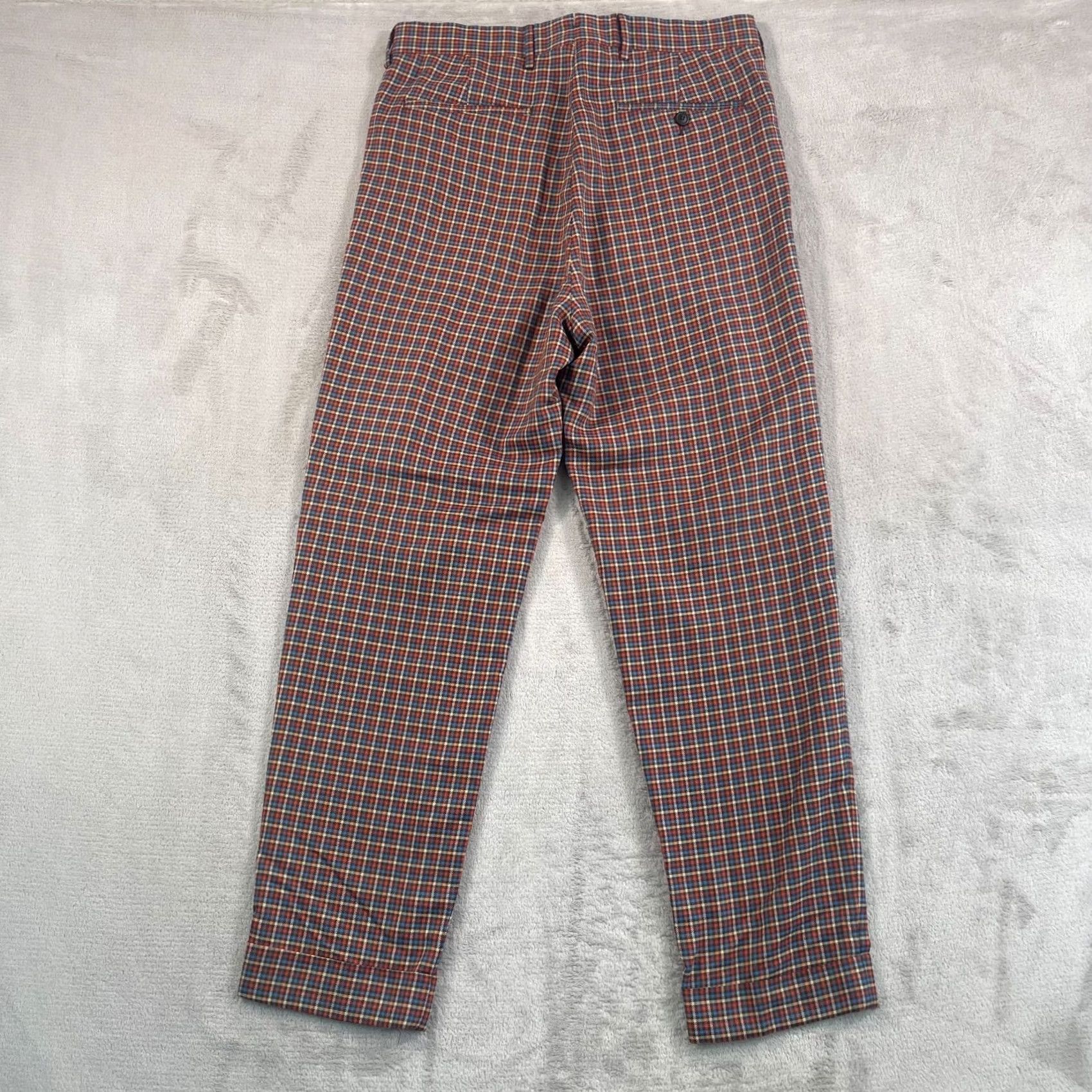 Todd Snyder Todd Snyder Tab Trousers Men 30x29 Multi Plaid Wool Blend Pleated Cuffed NWOT Size US 30 / EU 46 - 4 Thumbnail