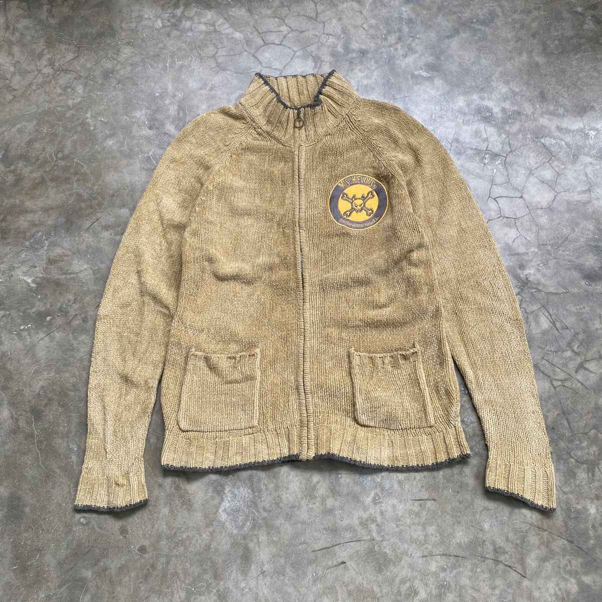 Japanese Brand 2000s Mischievous Skunk Rip Stitch Zip Up Knit Sweaters Size US M / EU 48-50 / 2 - 1 Thumbnail