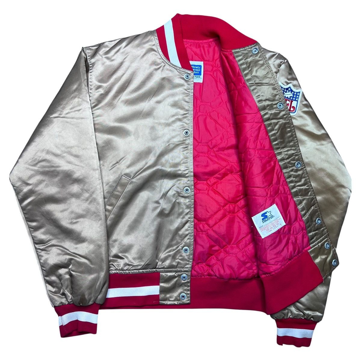 Starter 1990s NFL San Francisco 49ers Starter Spell Out Satin Jacket Size US M / EU 48-50 / 2 - 3 Thumbnail
