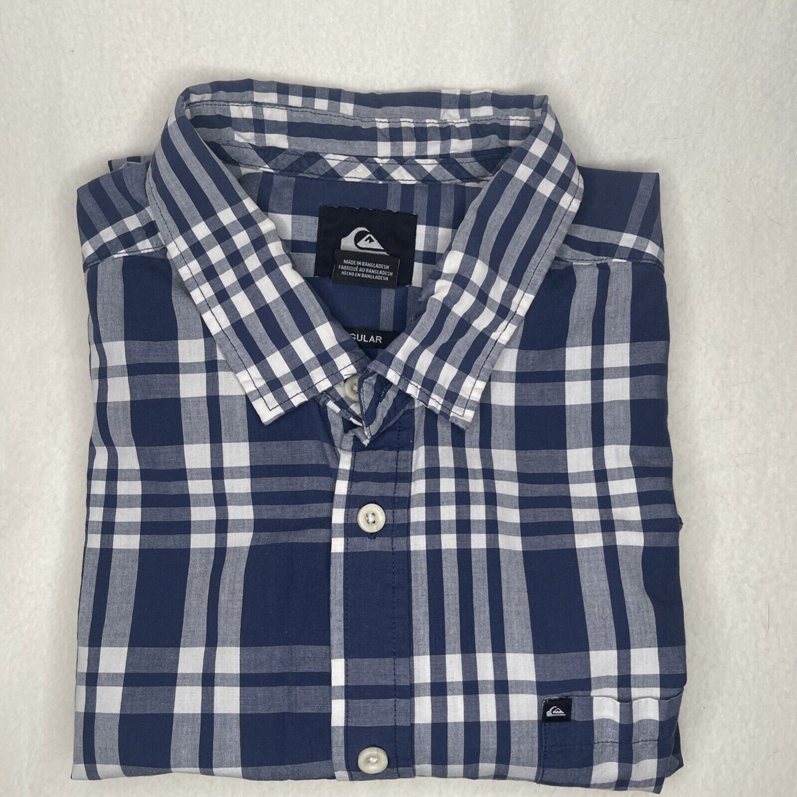 Quiksilver Quicksilver Men's SS Button Down Shirt Blue Plaid SZ L Size US XL / EU 56 / 4 - 6 Thumbnail