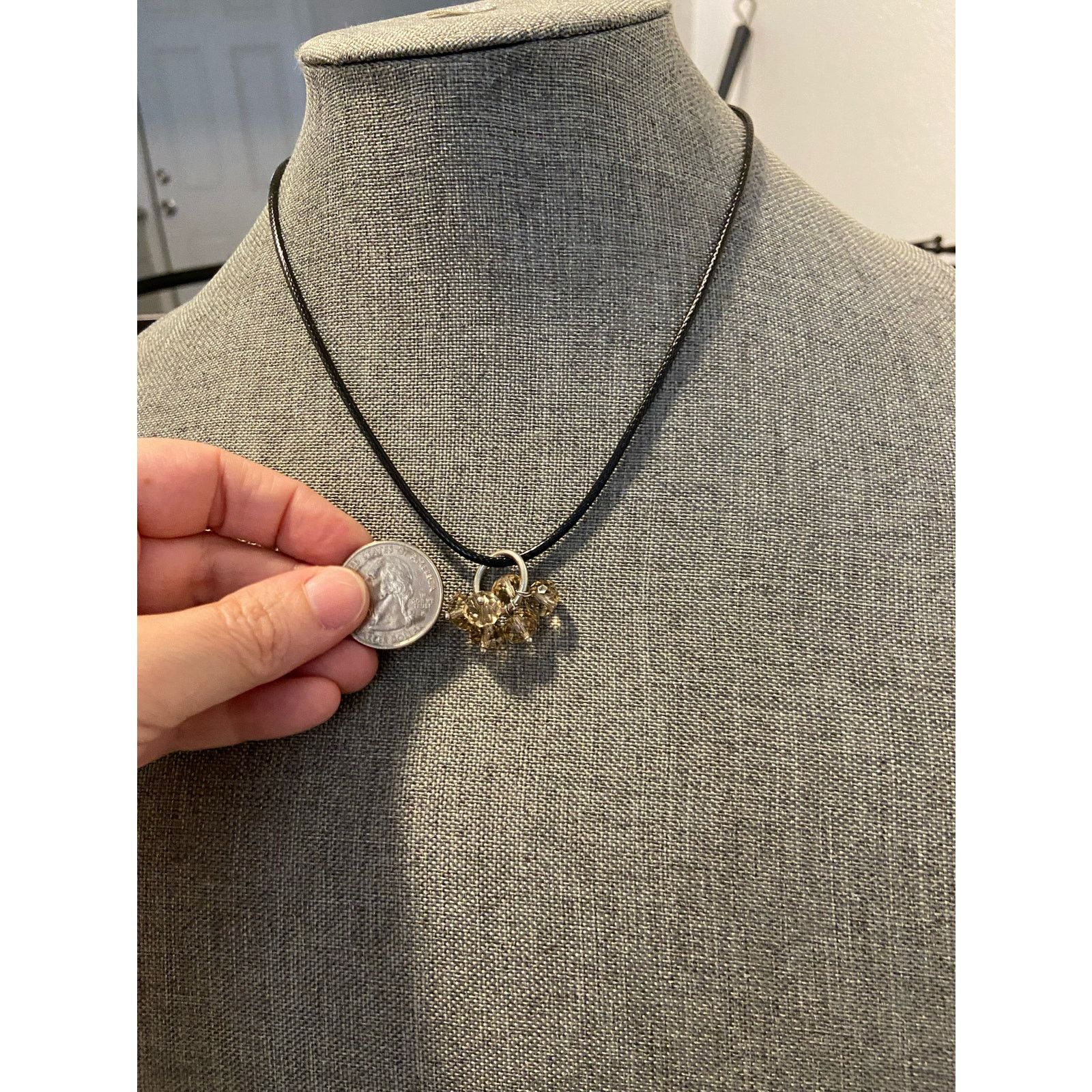 Handmade gray glass bead pendant necklace Size ONE SIZE - 2 Thumbnail