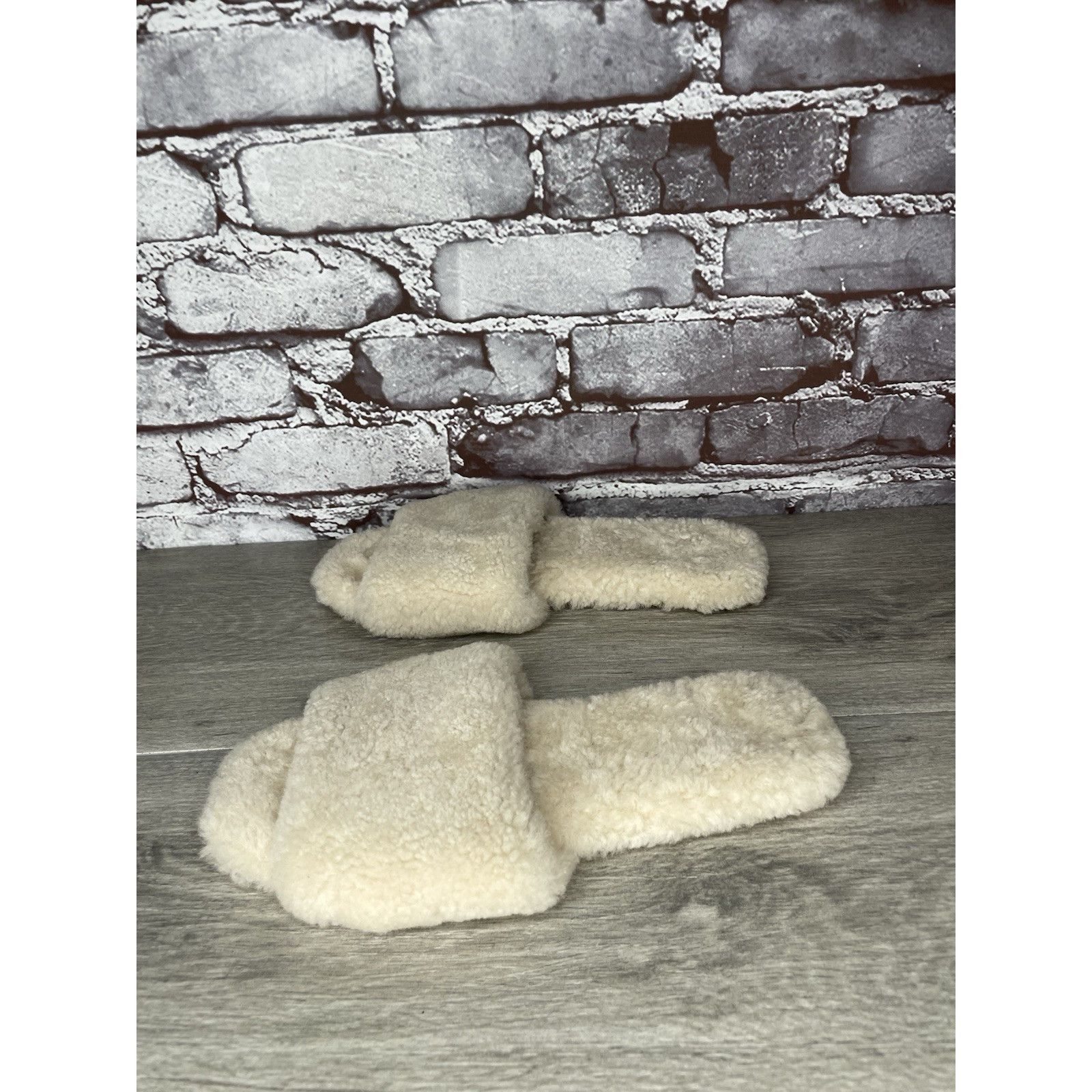 Other Raye Sherp Ivory Cream Faux Fur Slippers Open Toe Sandals Wo Size US 7 / IT 37 - 17 Thumbnail