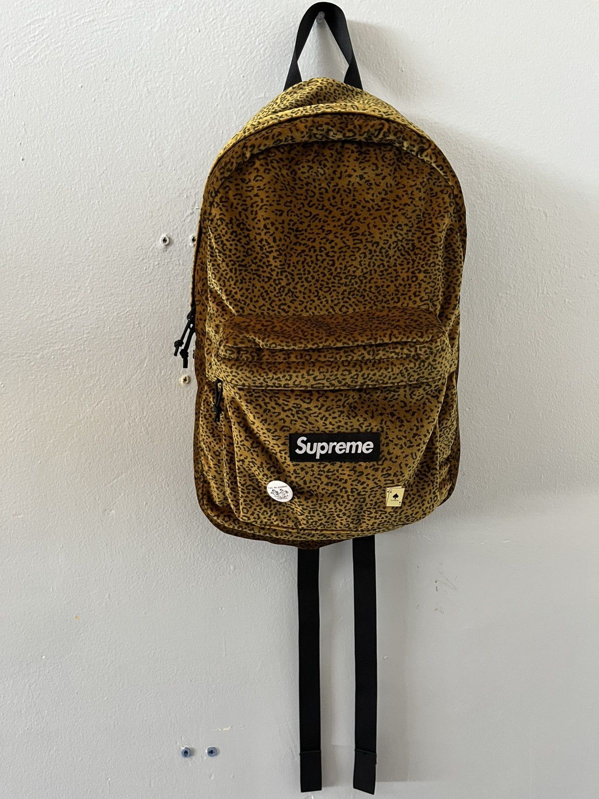 Supreme Velvet Backpack Supreme Supreme FW25 Tan Leopard Velvet