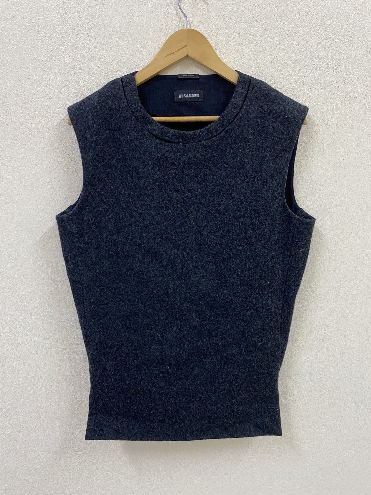 Jil Sander RARE Jil Sander Archive 🇮🇹 Minimalist Boiled Wool Vest Size US L / EU 52-54 / 3 - 1 Thumbnail