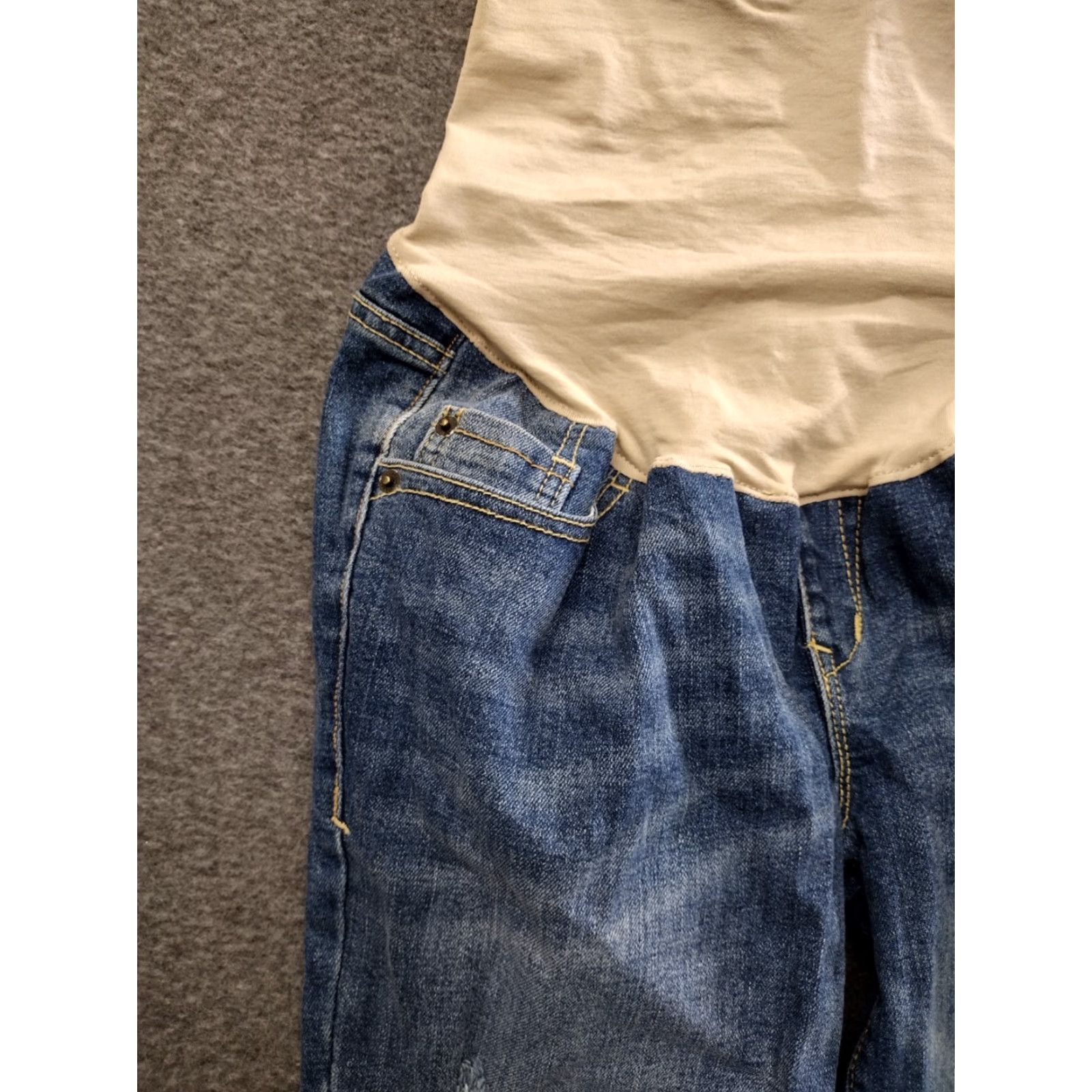 Old Navy OLD NAVY Distressed Cuffed Blue Denim Maternity Jeans Size 8 Size 30" / US 8 / IT 44 - 6 Thumbnail