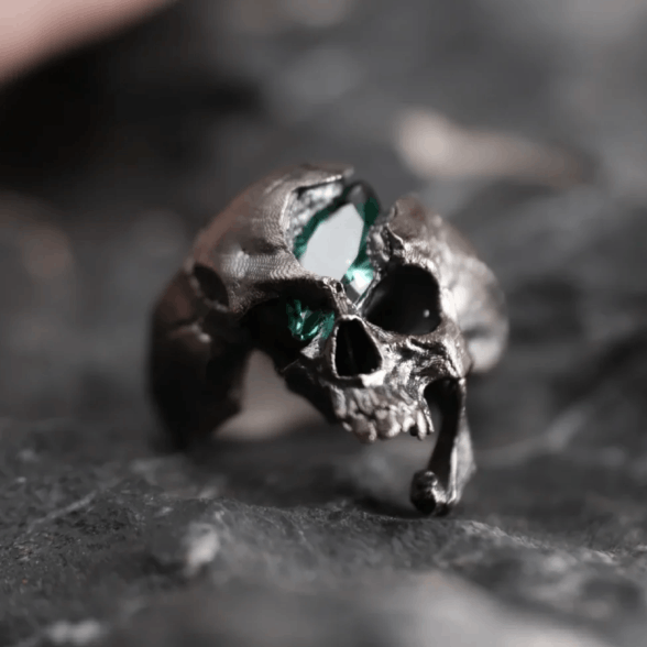 Jewelry Skull Modern Jewelry Rings Open Size Chrome Ring (Size 7-13) Size ONE SIZE - 1 Thumbnail