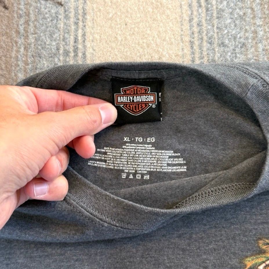 Harley Davidson Harley Davidson Shirt Mens XL Gray Short Sleeve Biker Motorcycle T-Shirt Double Sided Vintage: No Size US XL / EU 56 / 4 - 3 Thumbnail