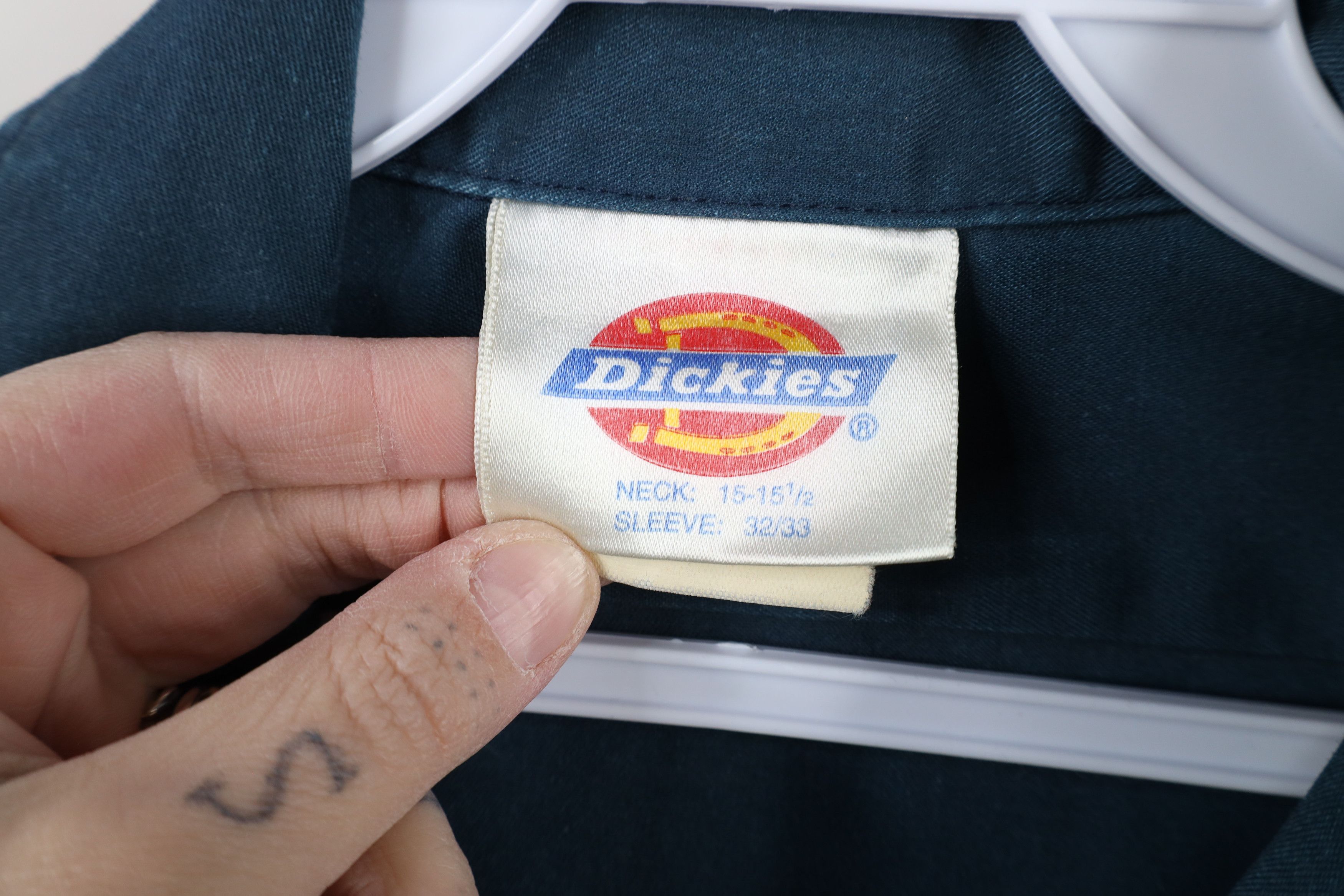 Dickies × Vintage Vintage 90s Dickies Workwear Button Shirt Teal USA Size US M / EU 48-50 / 2 - 9 Thumbnail